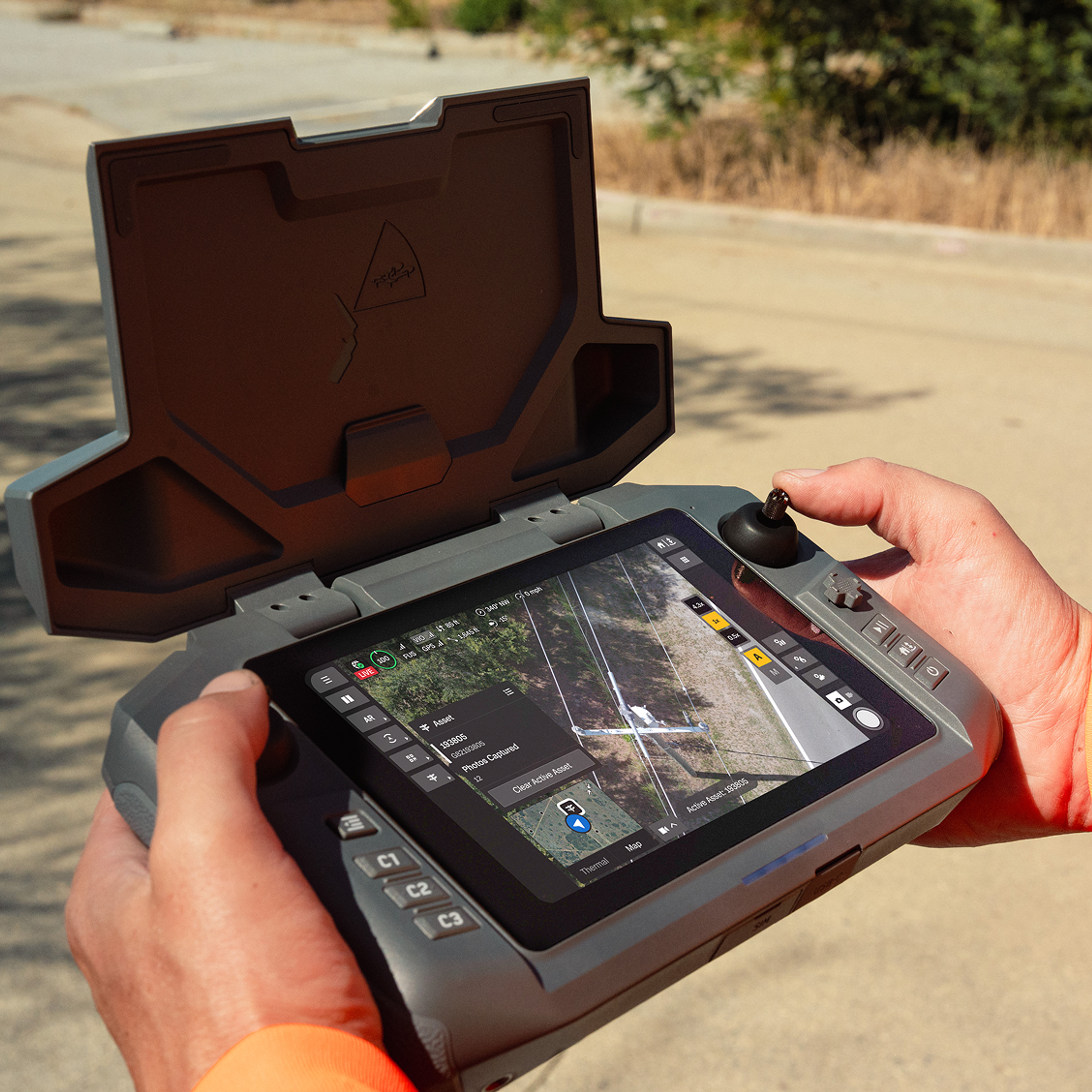 Utilities Inspector piloting Skydio X10 using Controller 2 