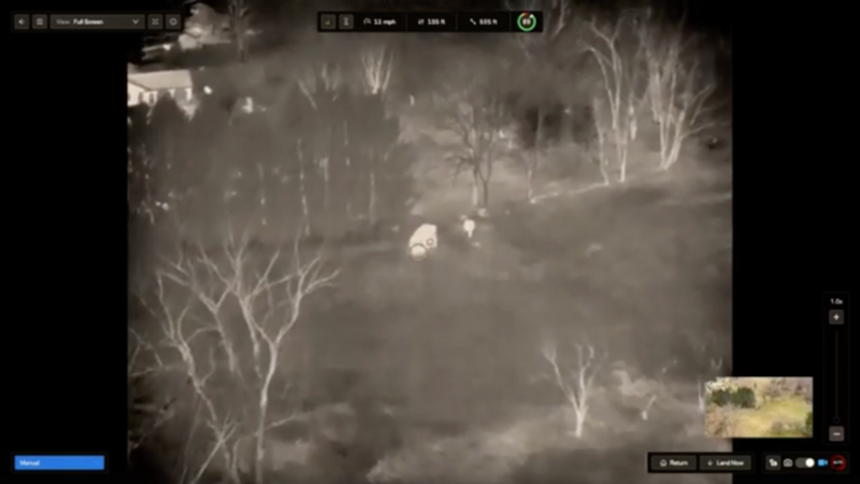 a thermal image captured from a Skydio drone