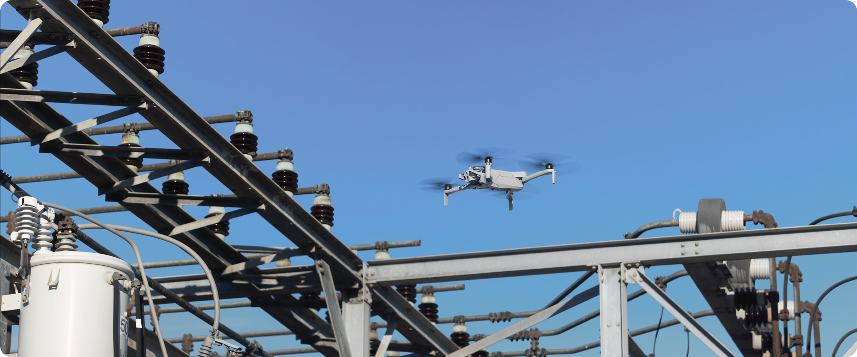 Skydio X10 inspecting a substation