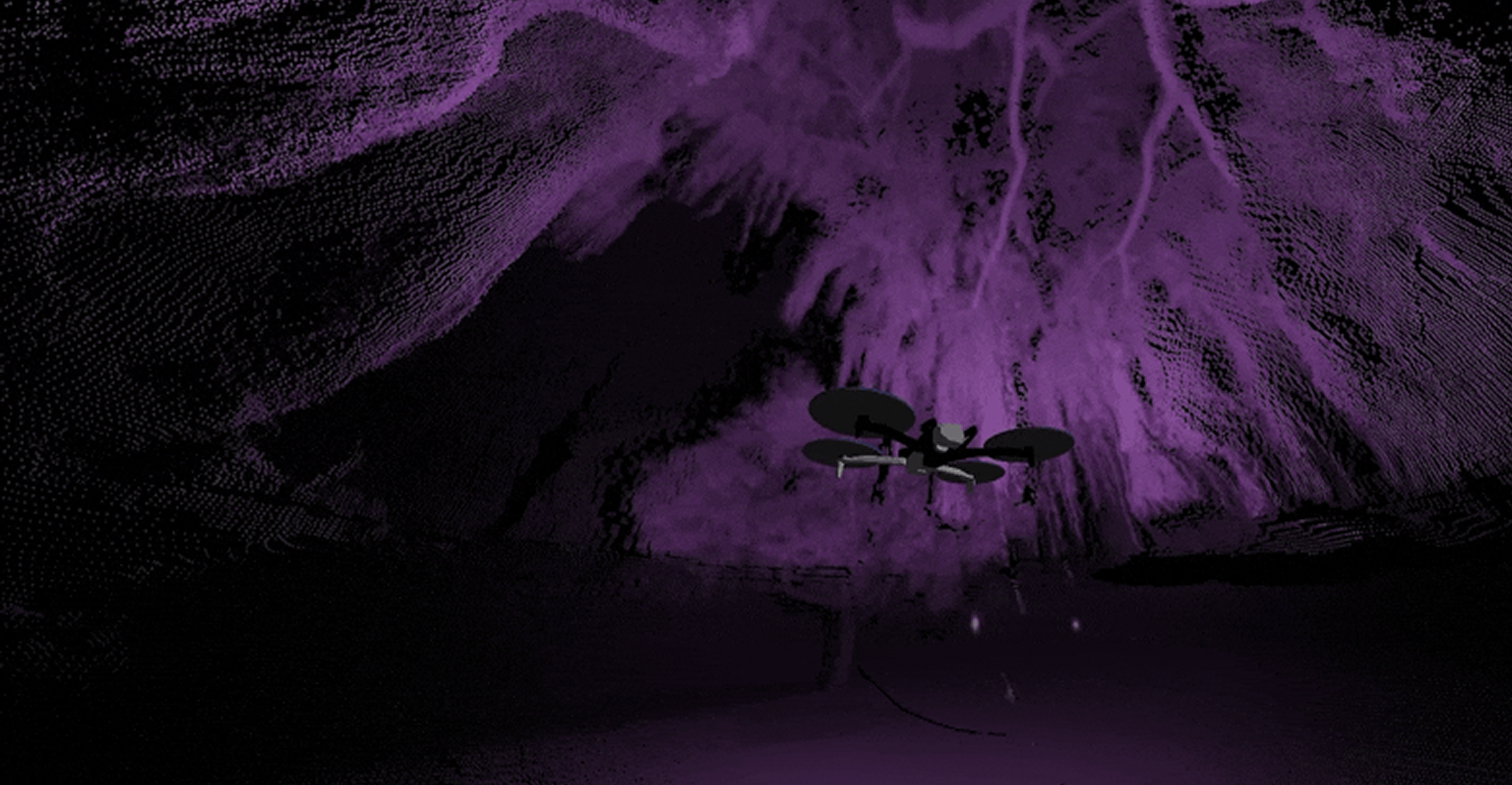 image of what the skydio x10 sees when using nightsense to fly in the dark