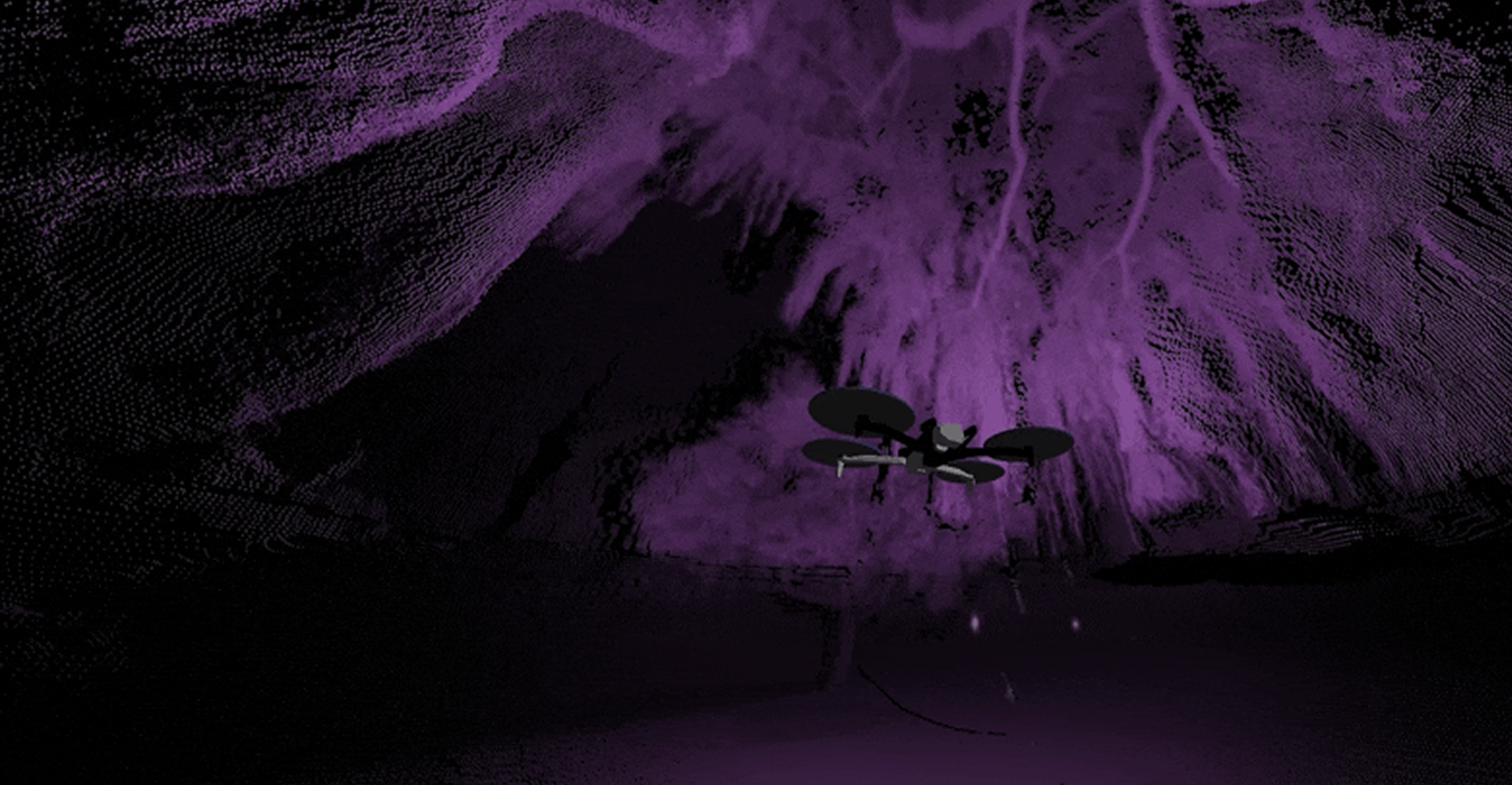 image of what the skydio x10 sees when using nightsense to fly in the dark