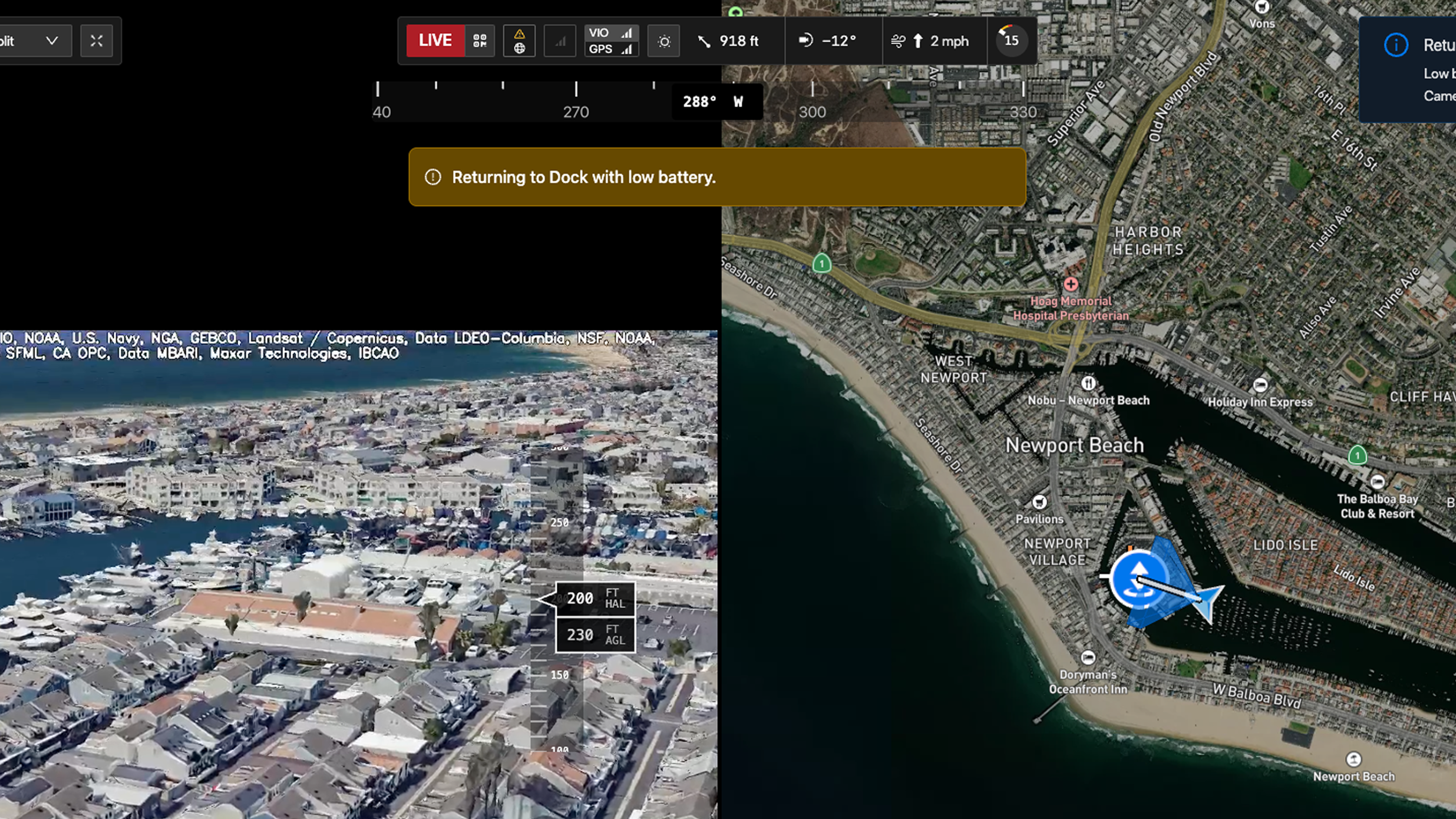 experience real life  in flight situations like a low battery alert in Skydio Paraverse 