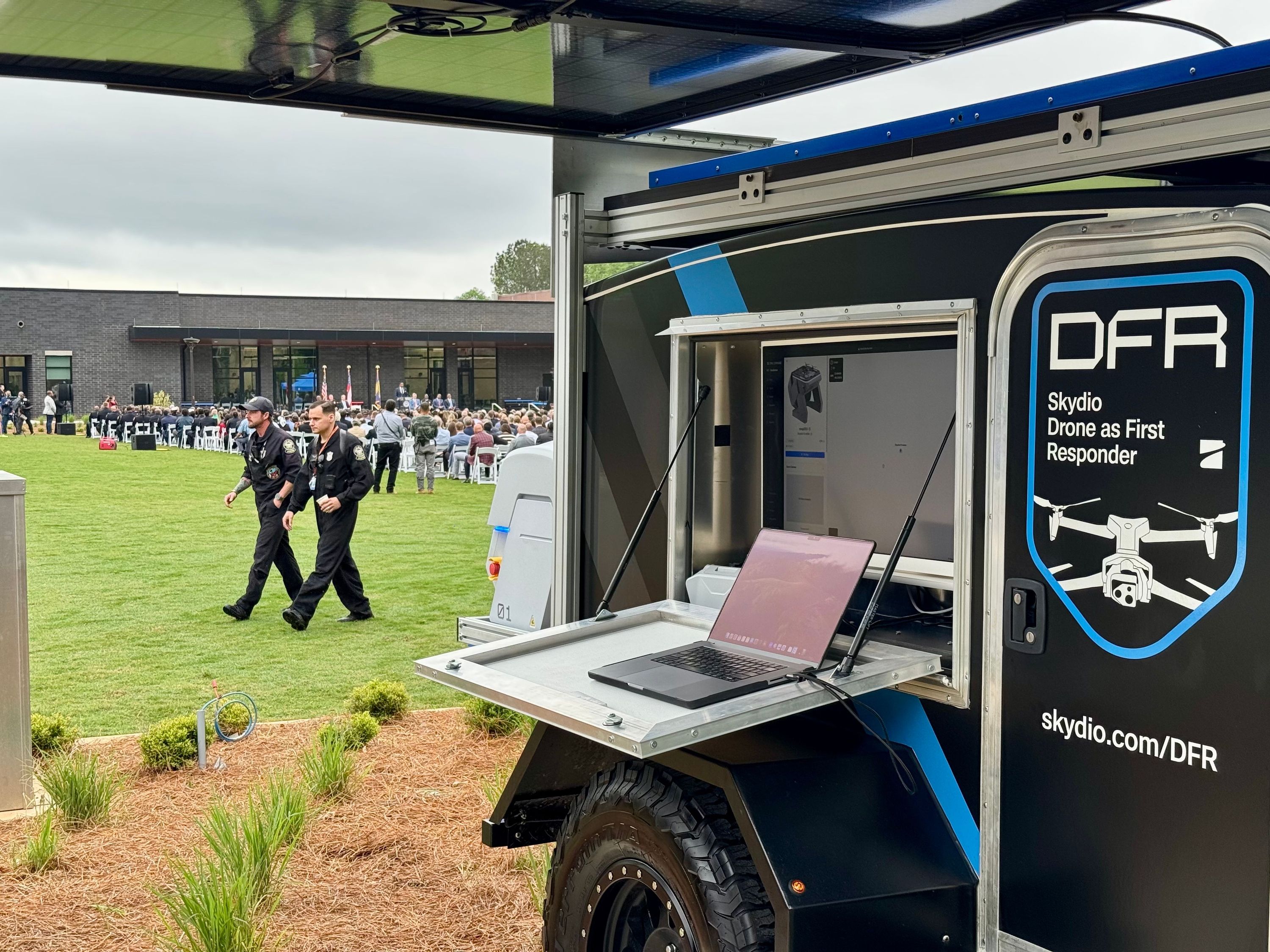 Skydio Experience Day with Skydio DFR trailer in the foreground