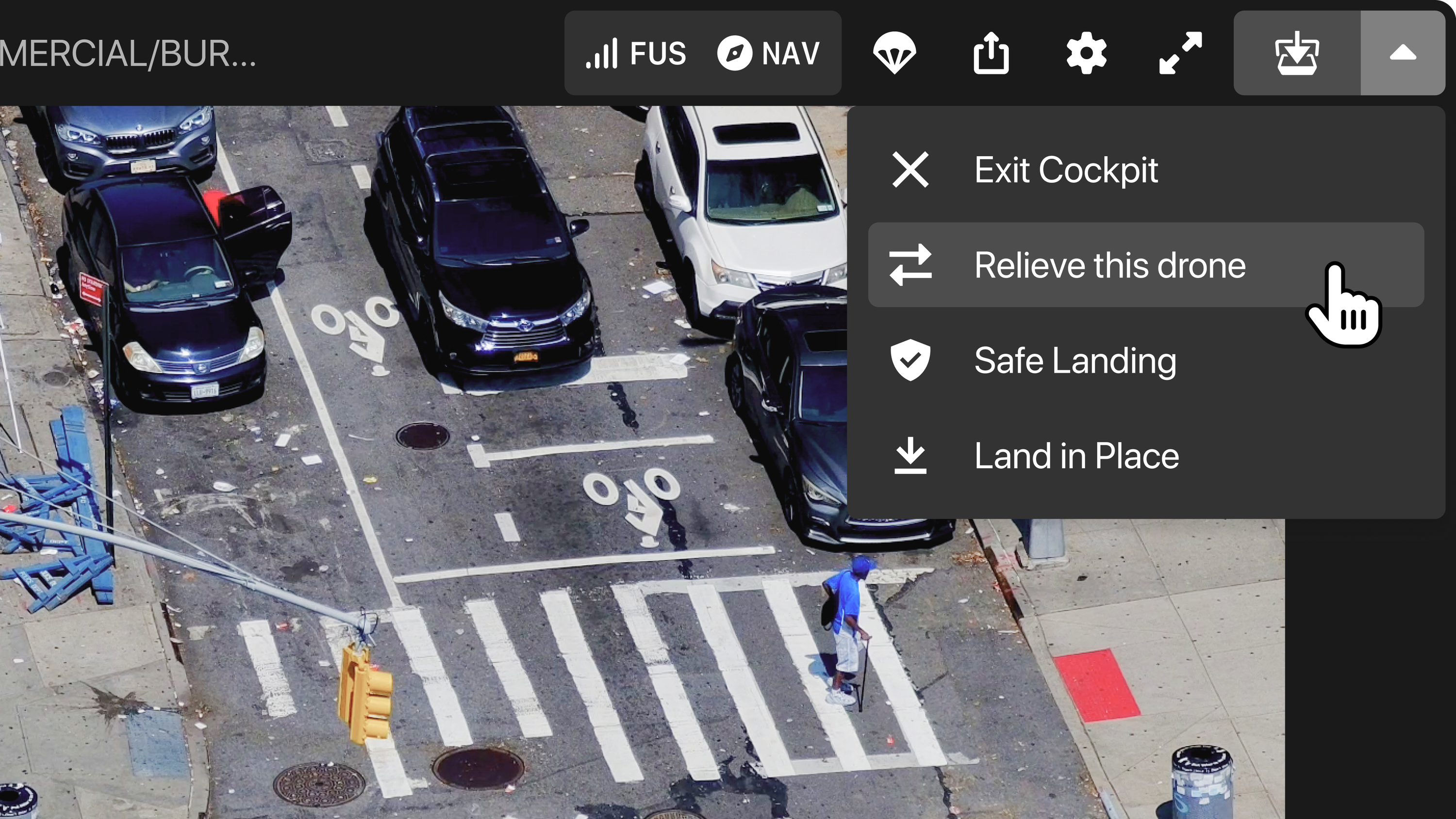 DFR Command UI action - on station drone relief 