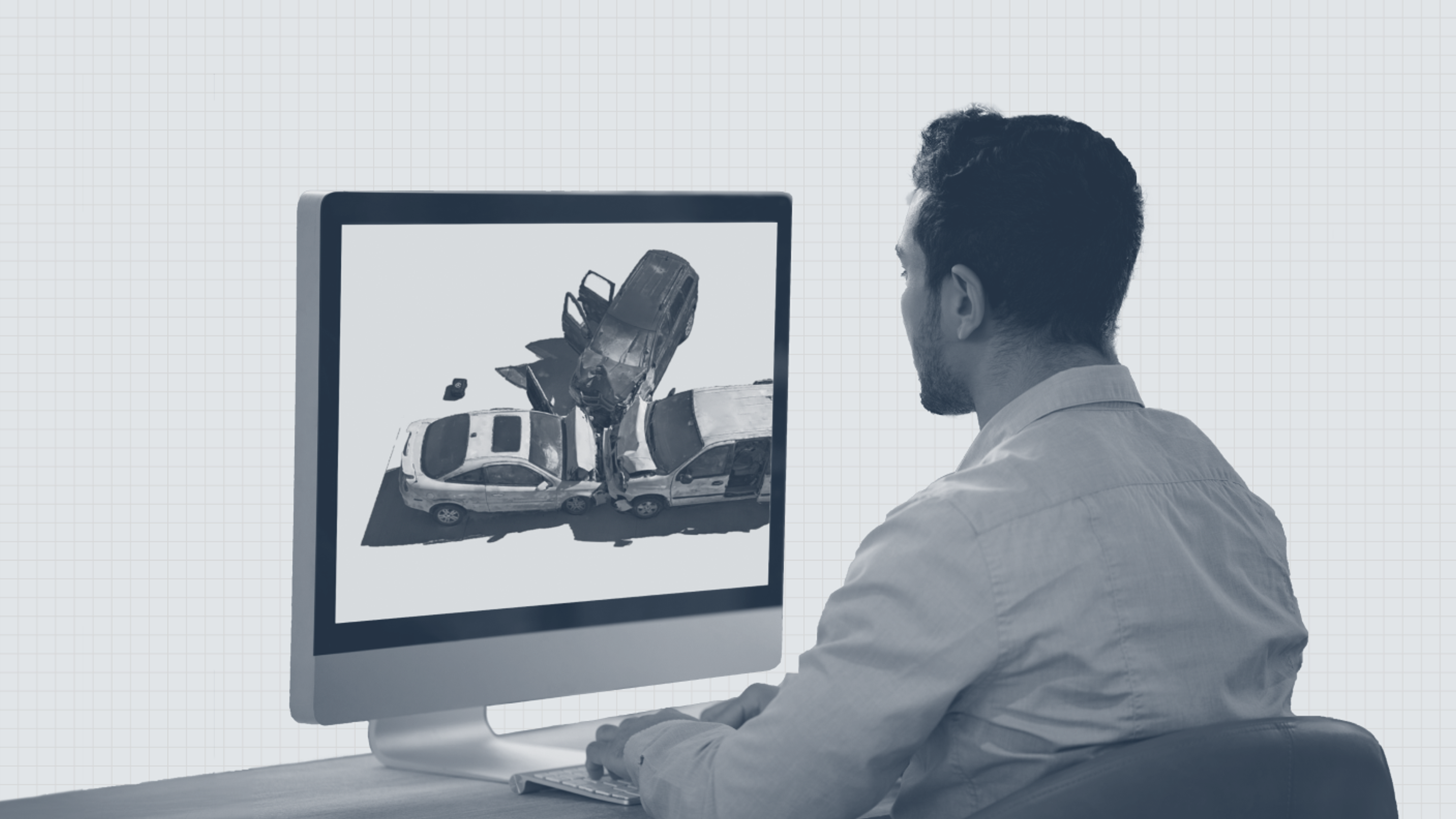 man viewing diagram on computer