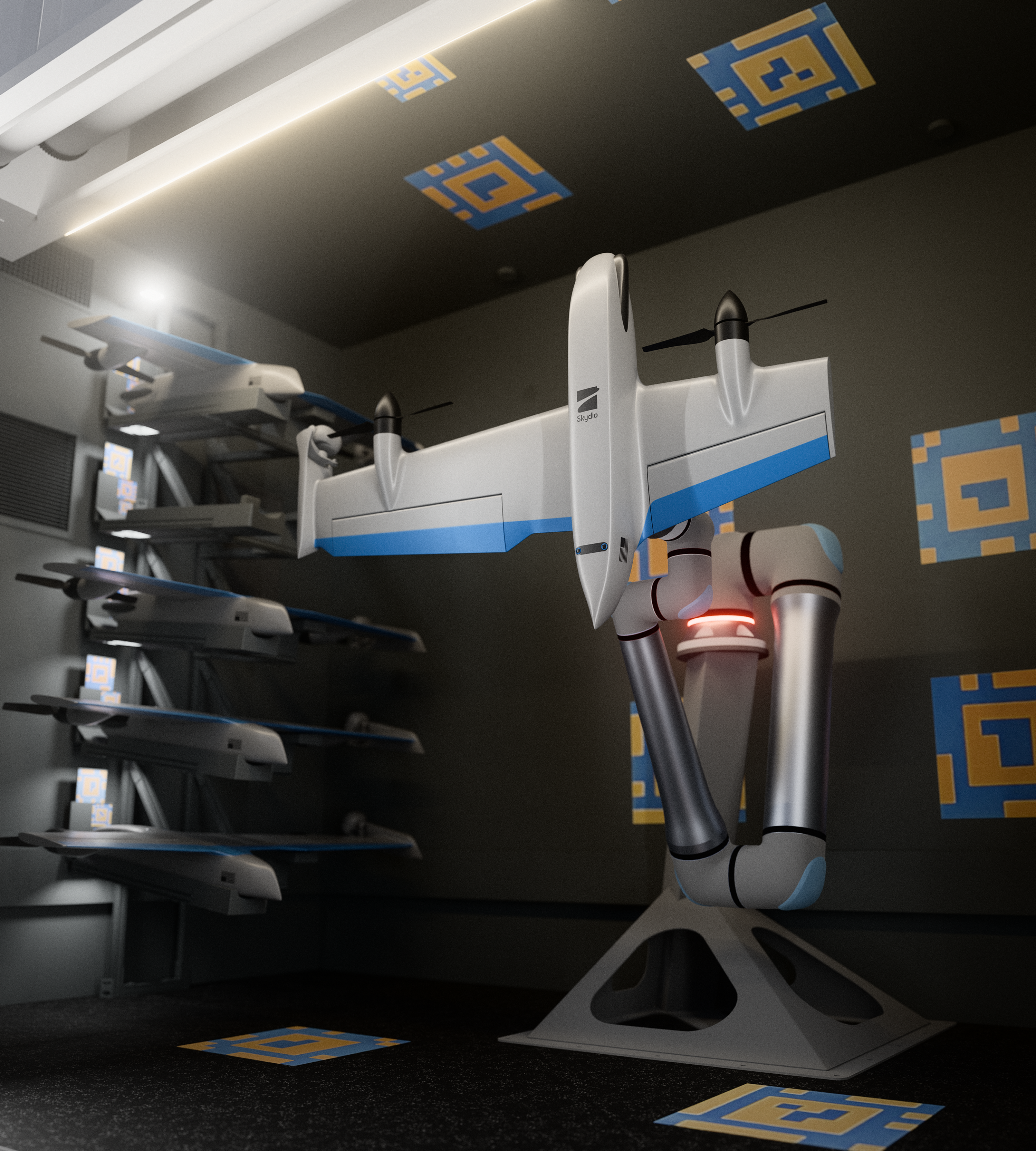 Skydio MegaDock houses up to 5 F10 drones. 