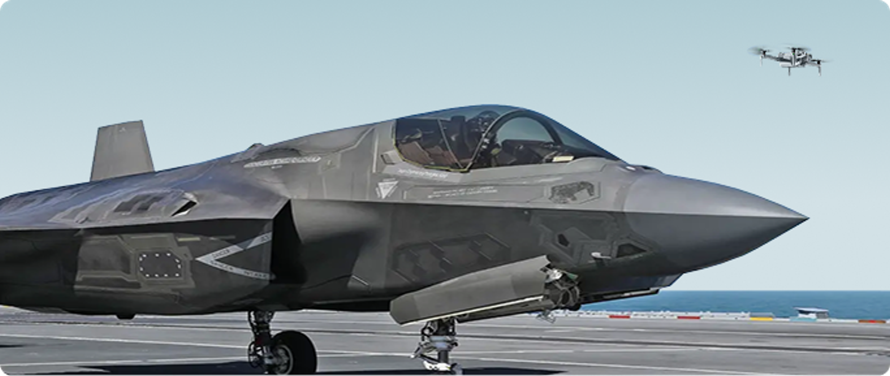 iSkydio inspection drone with a military jet