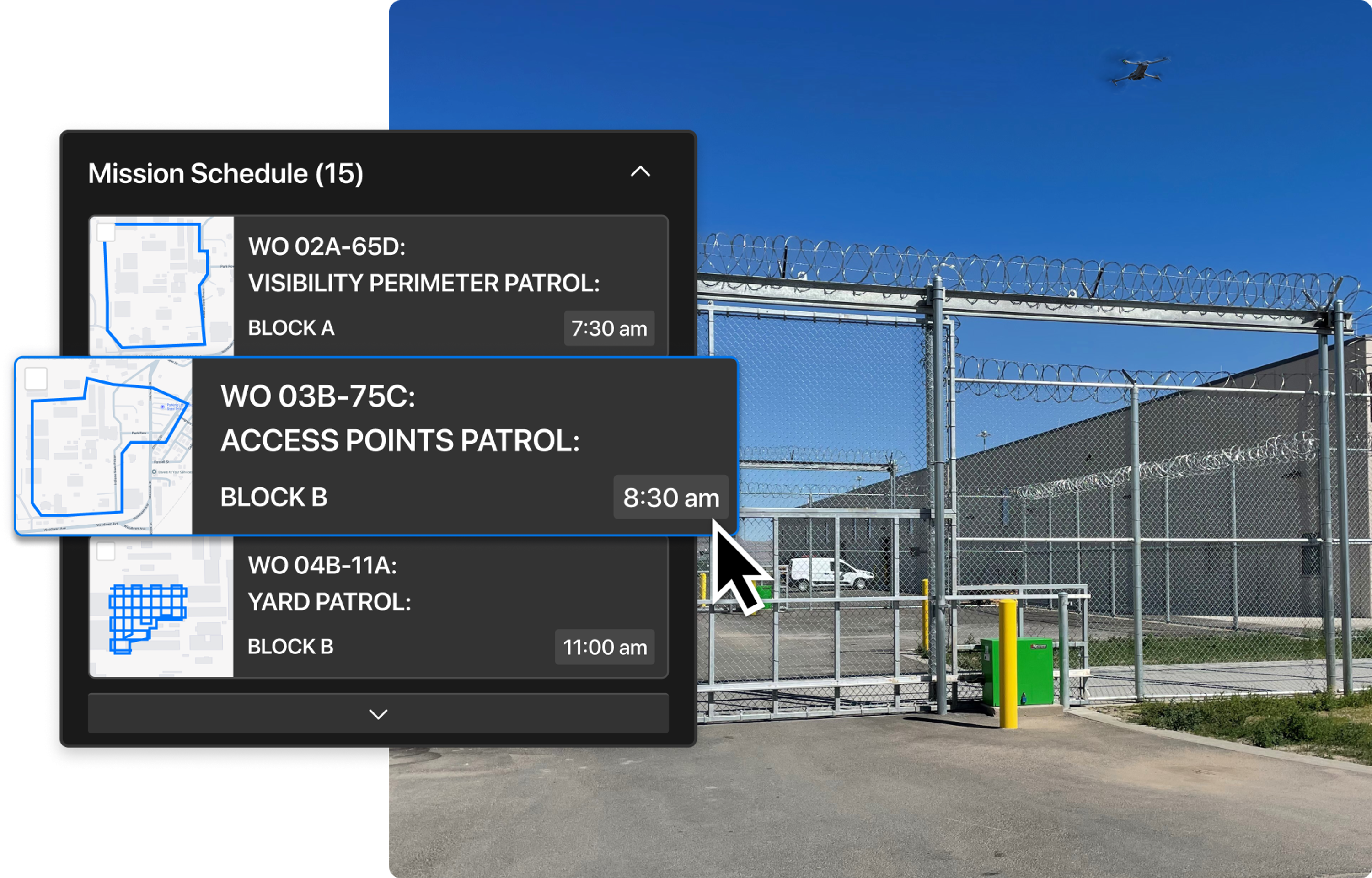 Skydio x10 automated patrol on prison access points