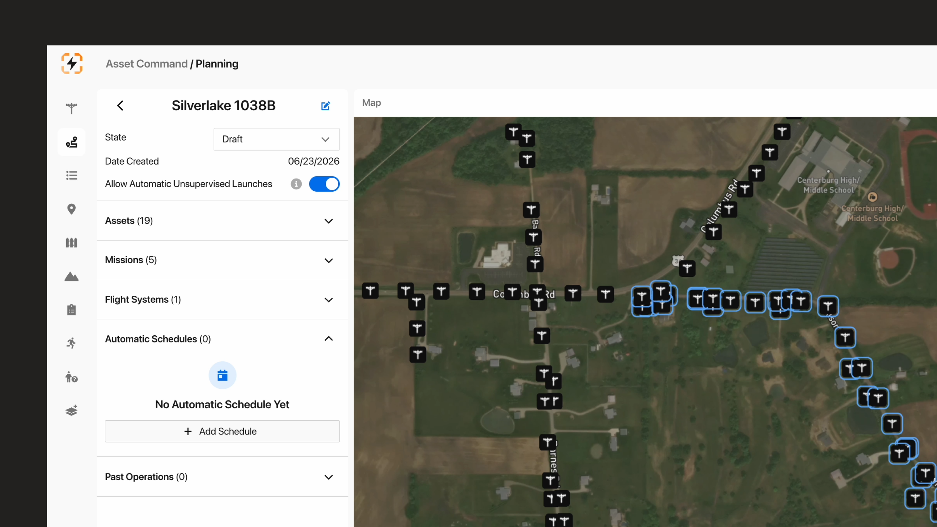Skydio Asset Command plan and schedule inspection missions based on your asset locations
