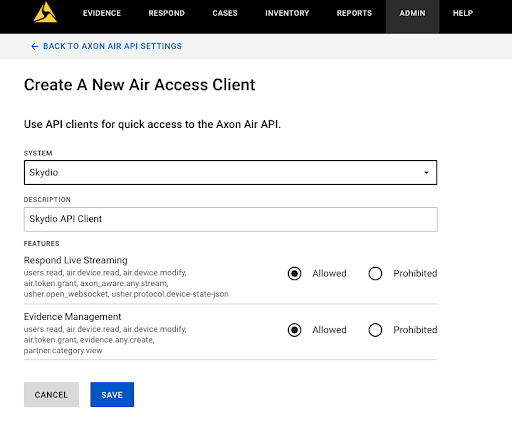 Connecting Axon Evidence to Skydio Drones
