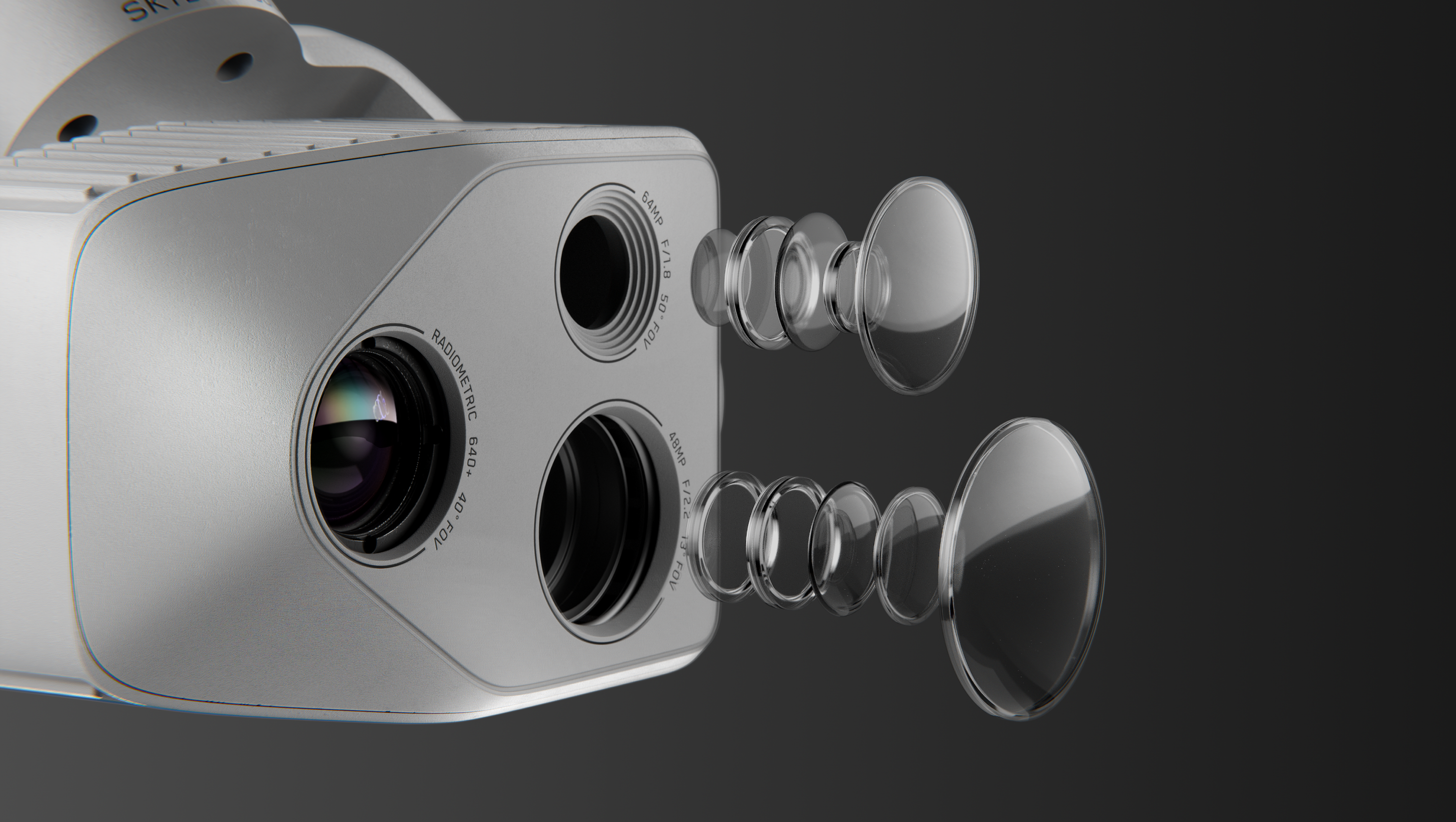 a Skydio X10 camera and lenses