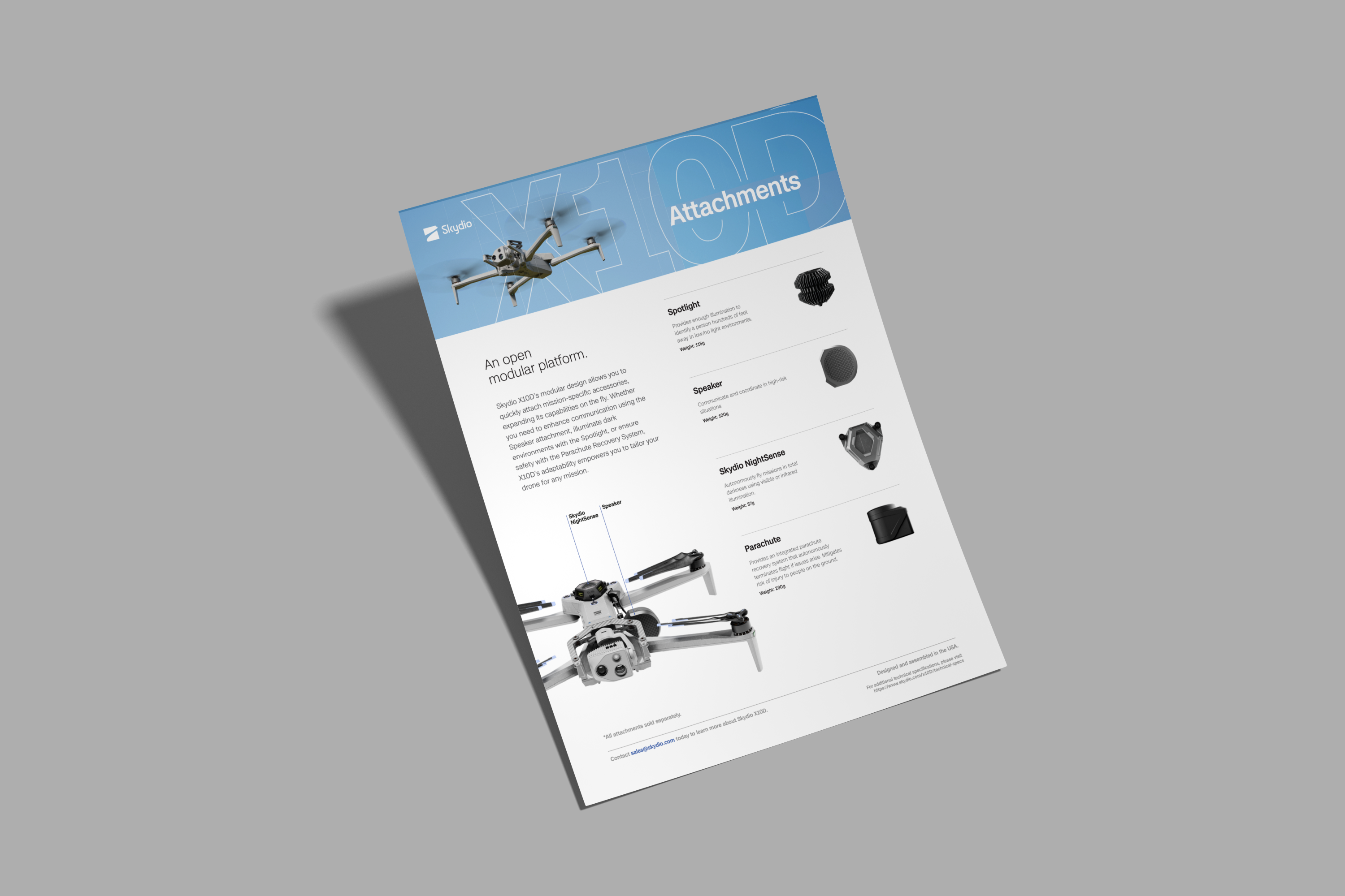 image of Skydio X10D national security drone data sheet