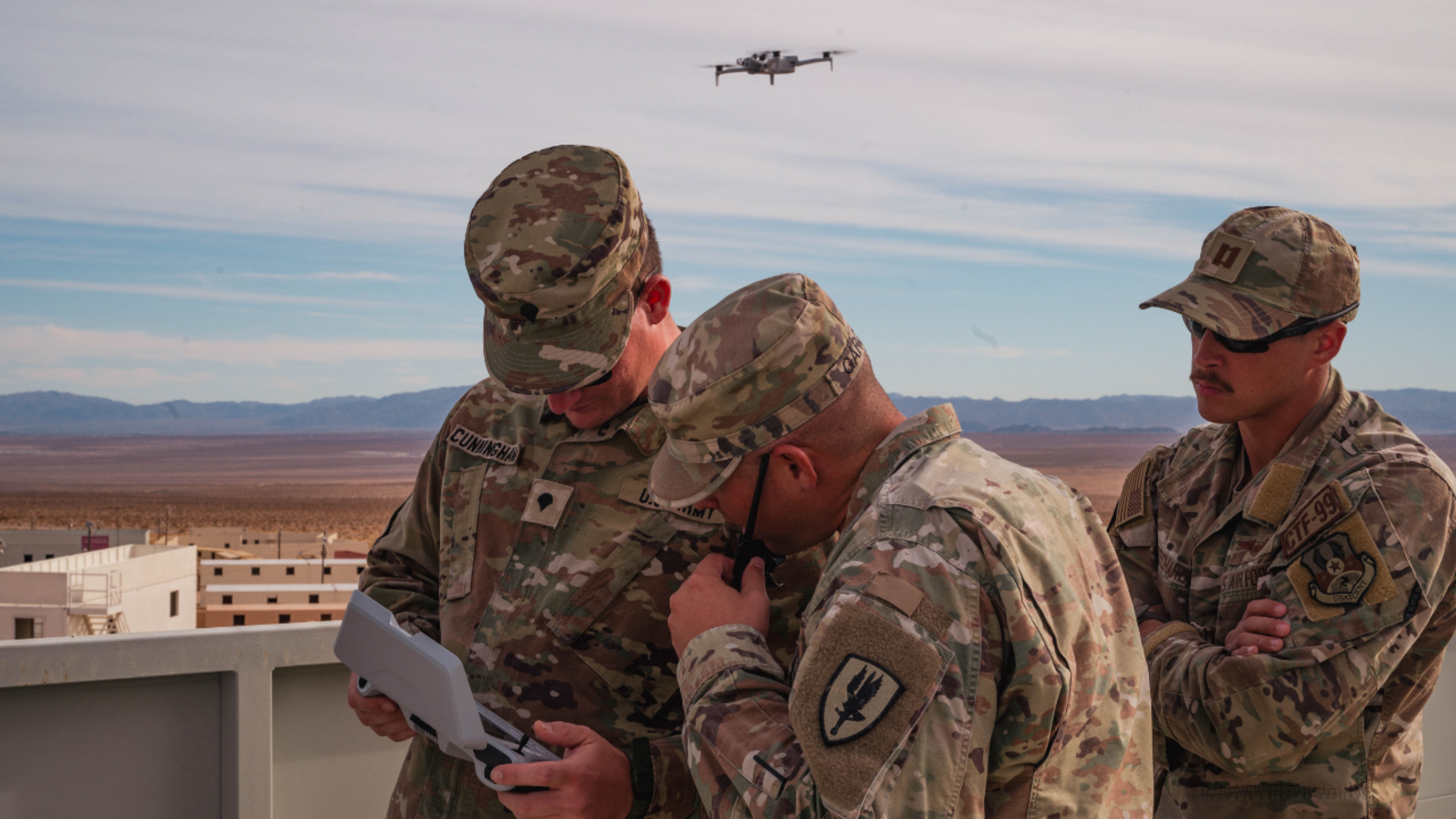Department of Defense drone operators flying Skydio X10D.