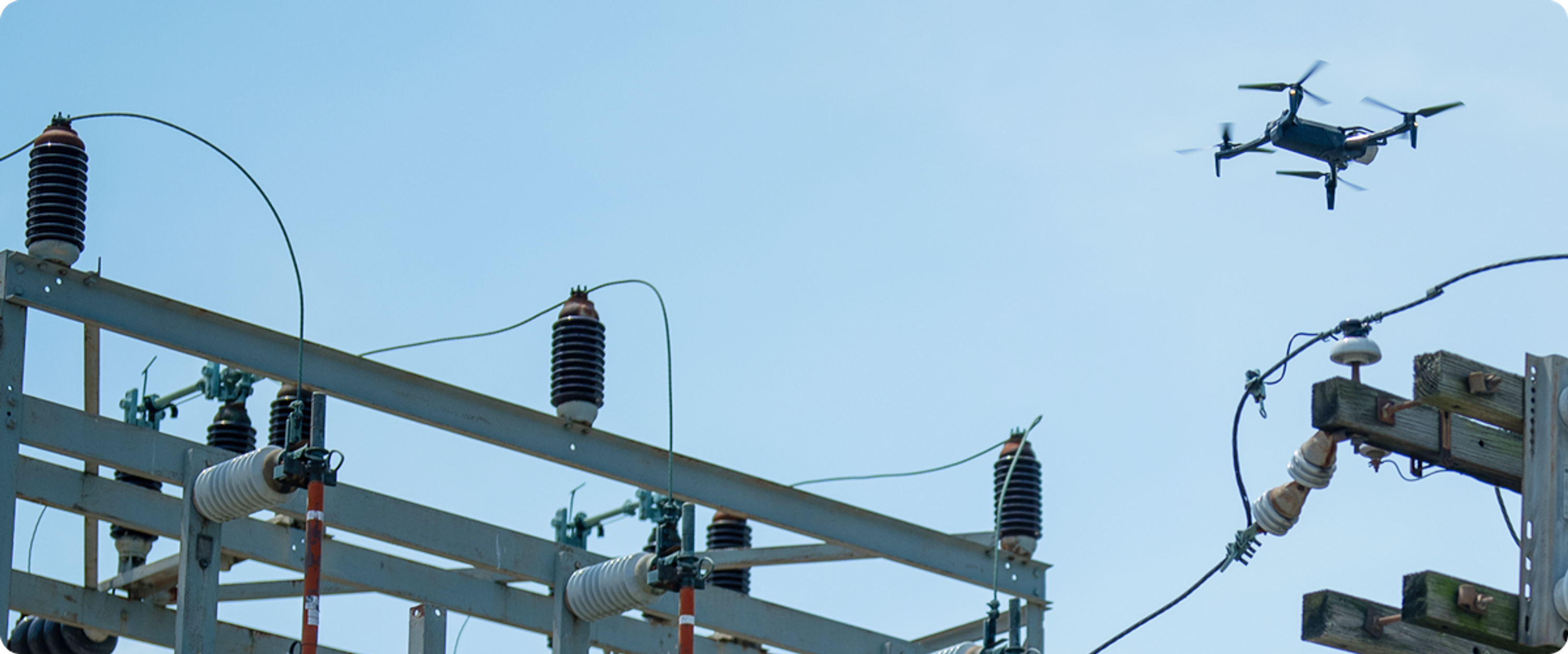 Skydio X10 inspecting a substation