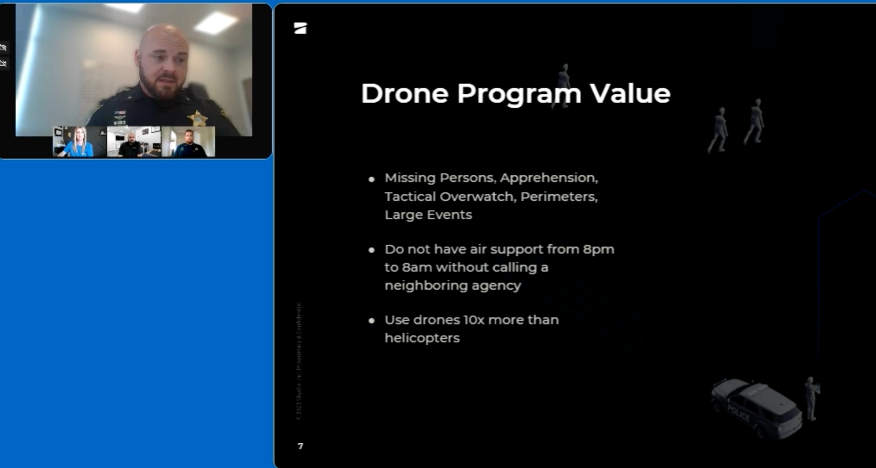 image from a Skydio webinar showing a slide on Drone Program Value