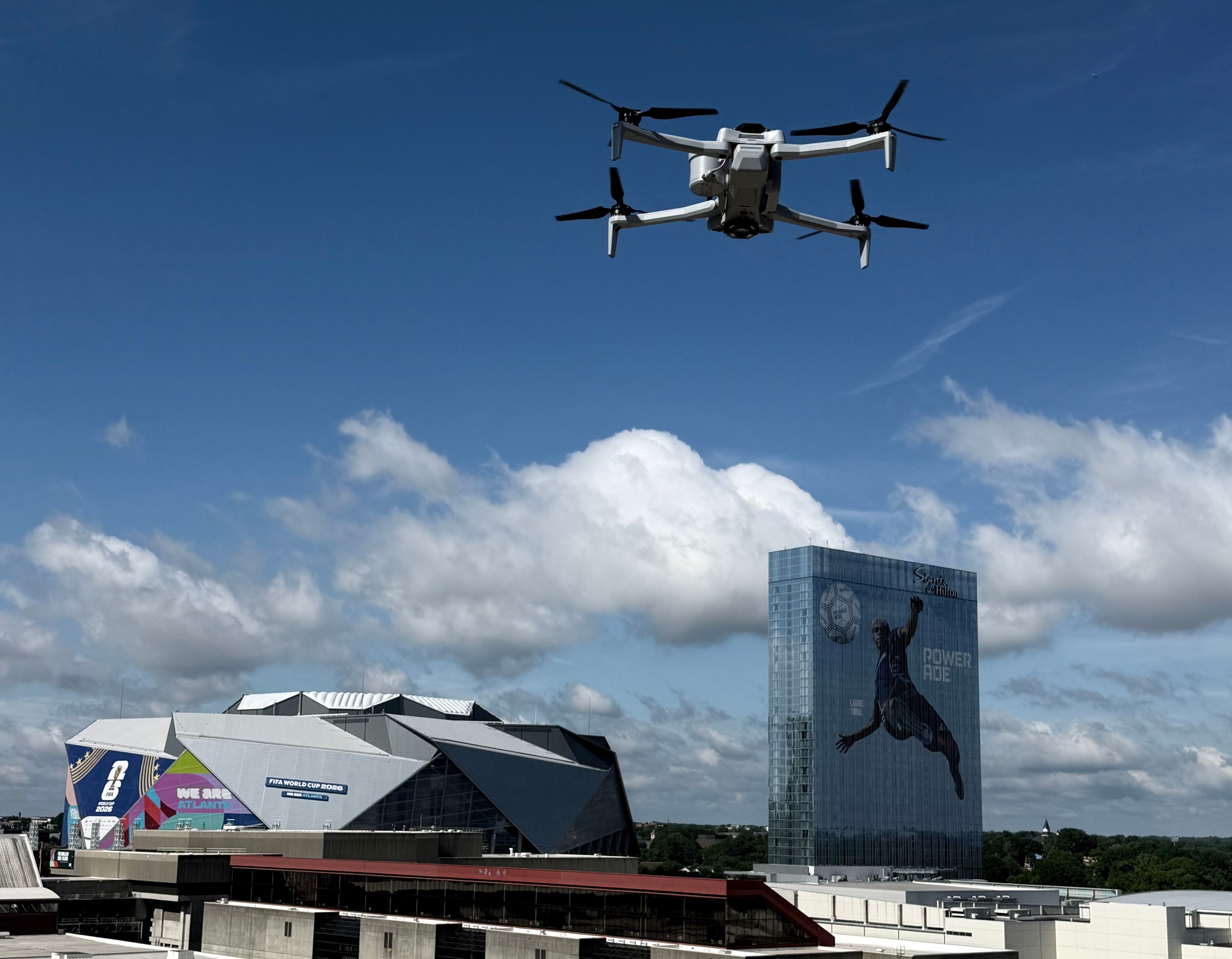 Skydio X10 Drone Flying In Atlanta, FIFA World Cup 2026
