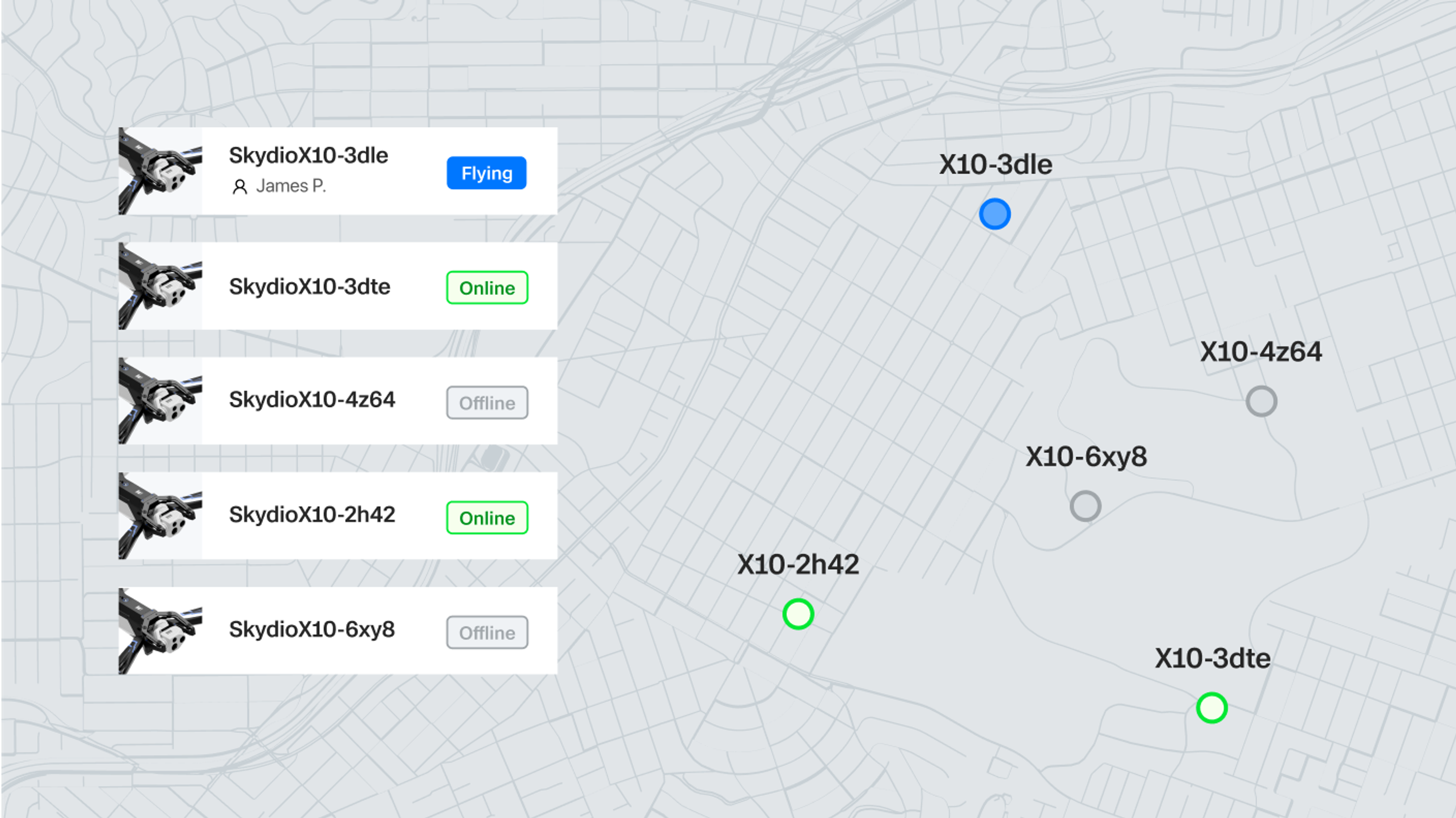 graphic showing Skydio Fleet Manager software interface