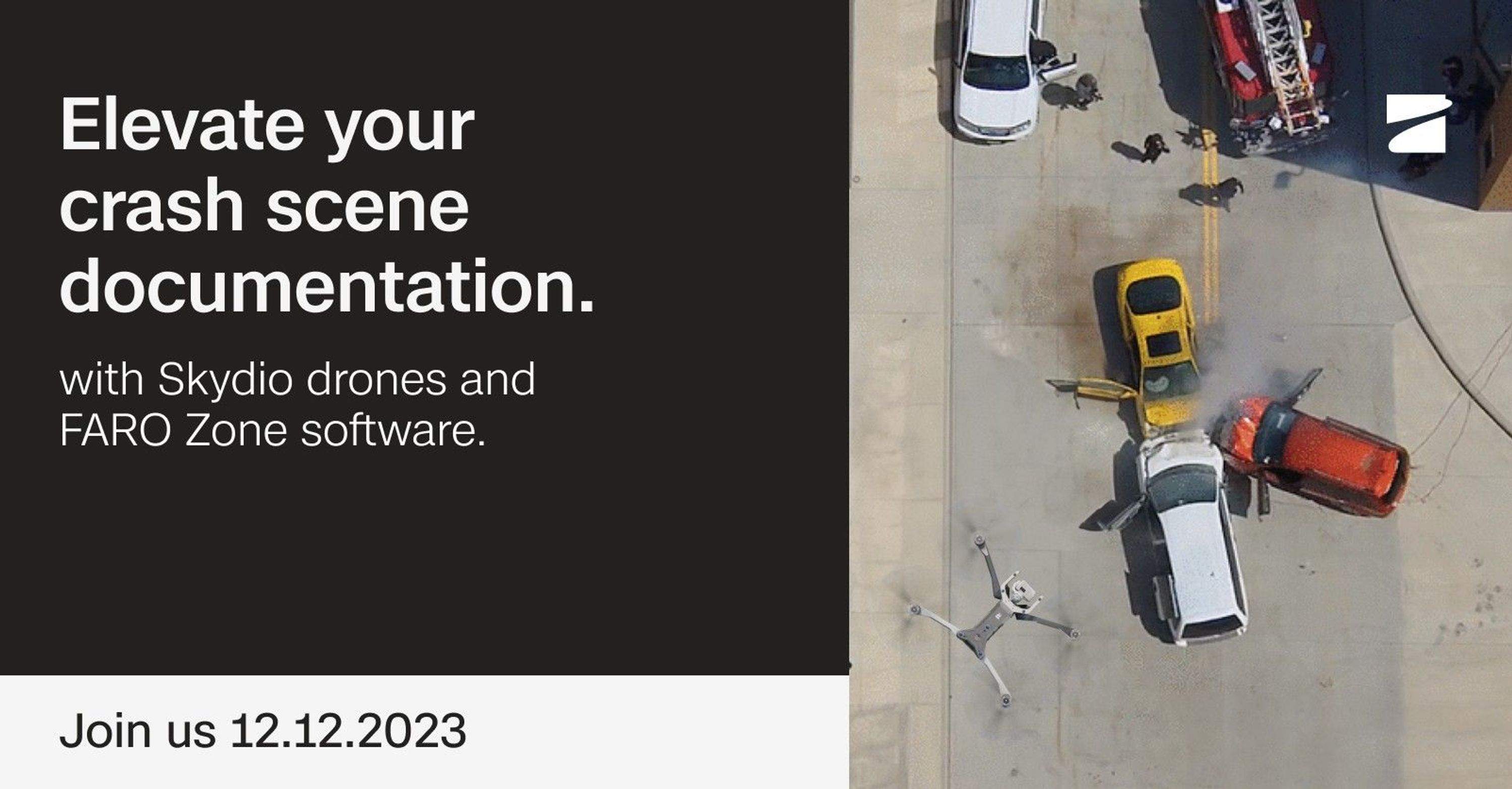 cover image for Skydio webinar: Elevate your crash scene documentation with Skydio Drones and FARO Zone software