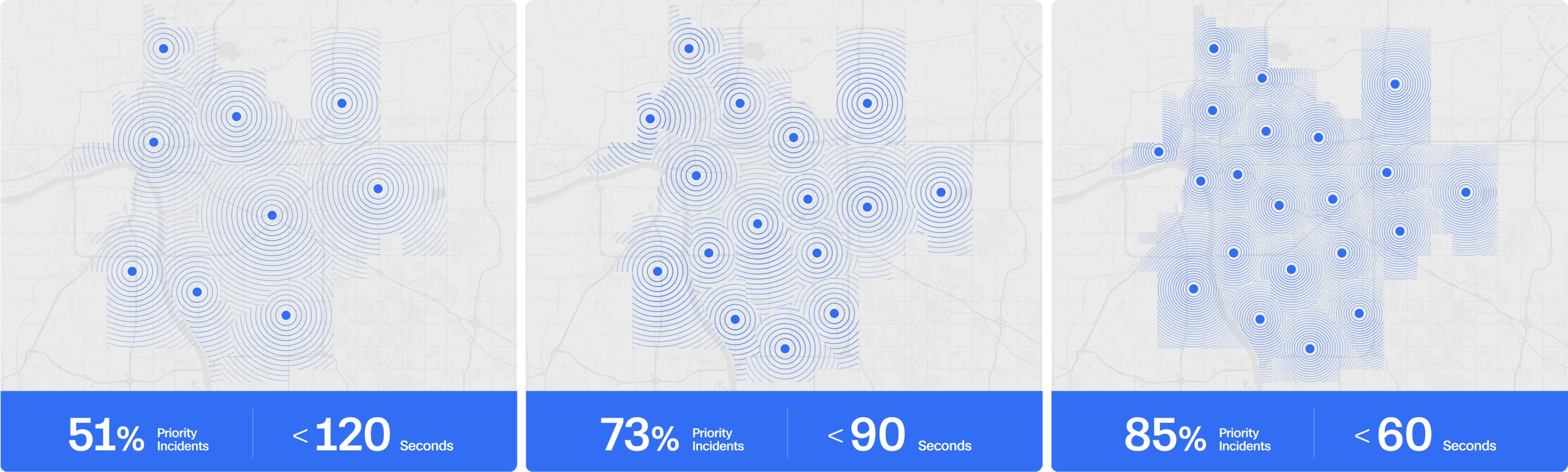 Crawl-walk-run city map of priority incidents for service