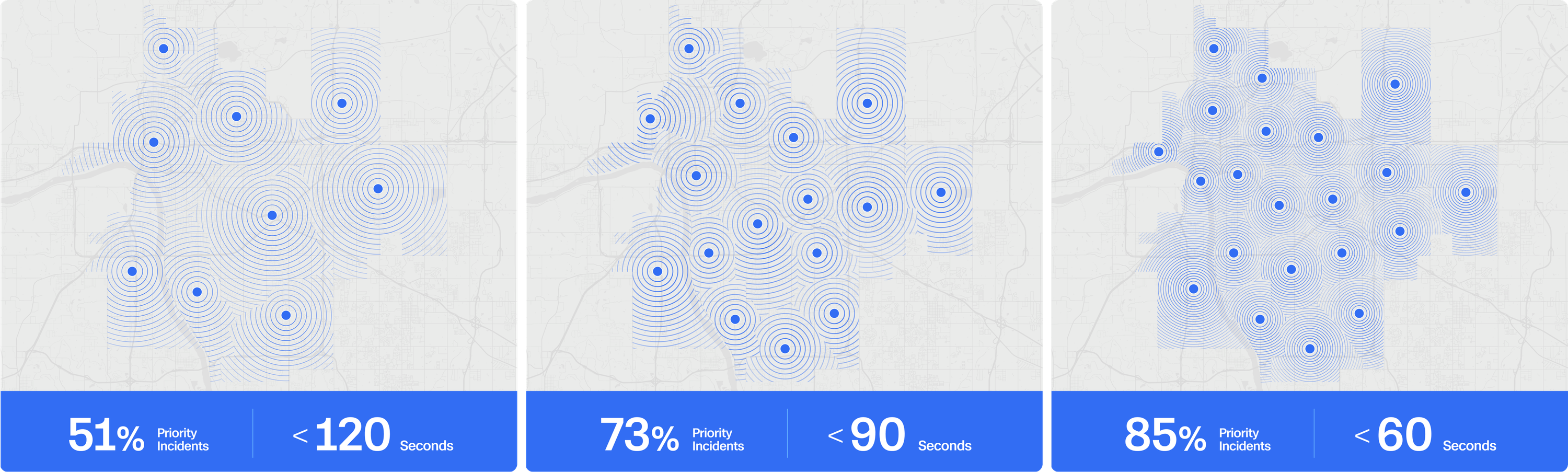 Crawl-walk-run city map of priority incidents for service