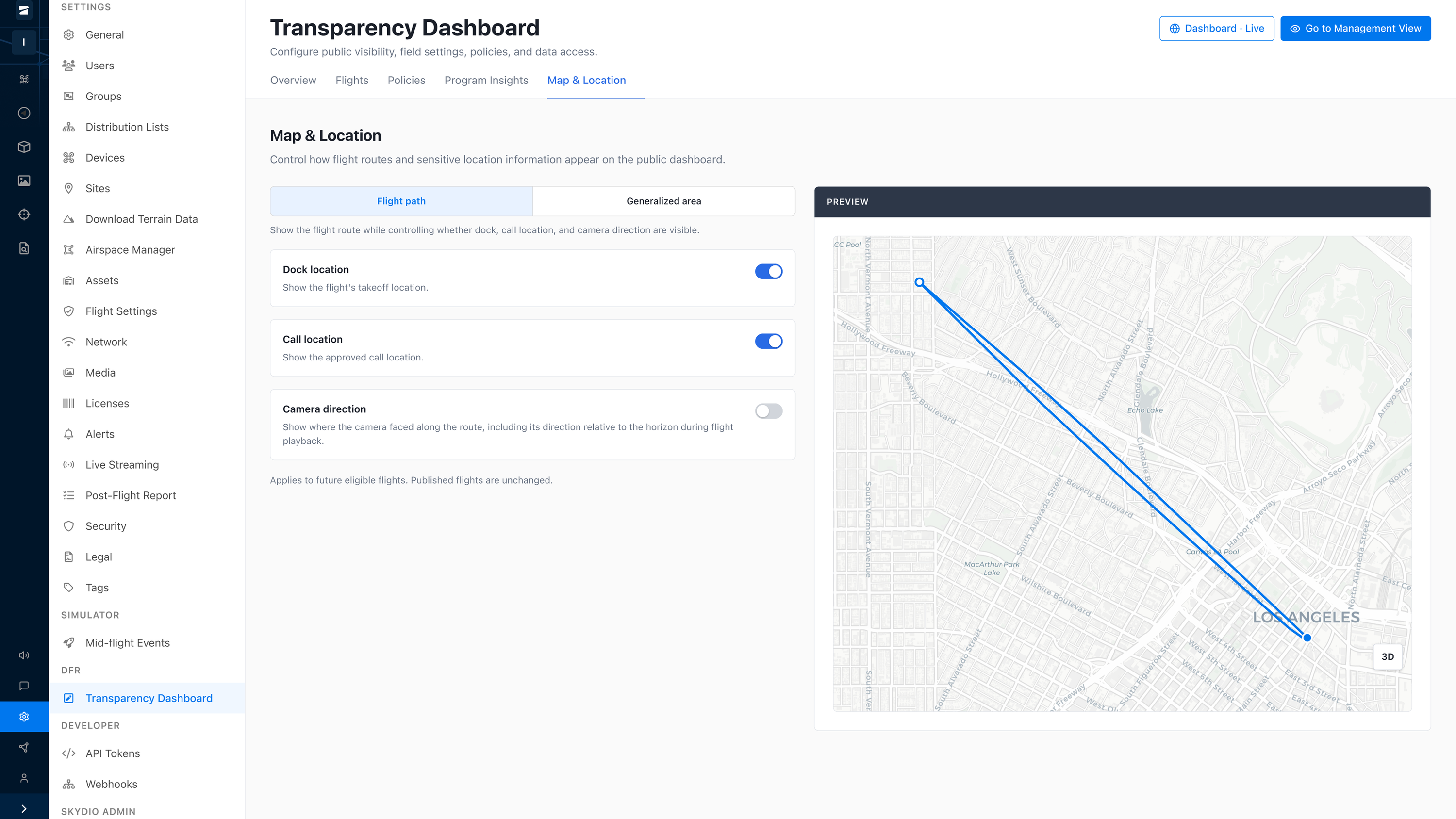 Build trust and share flight data with the community with the Transparency Dashboard available with DFR Command