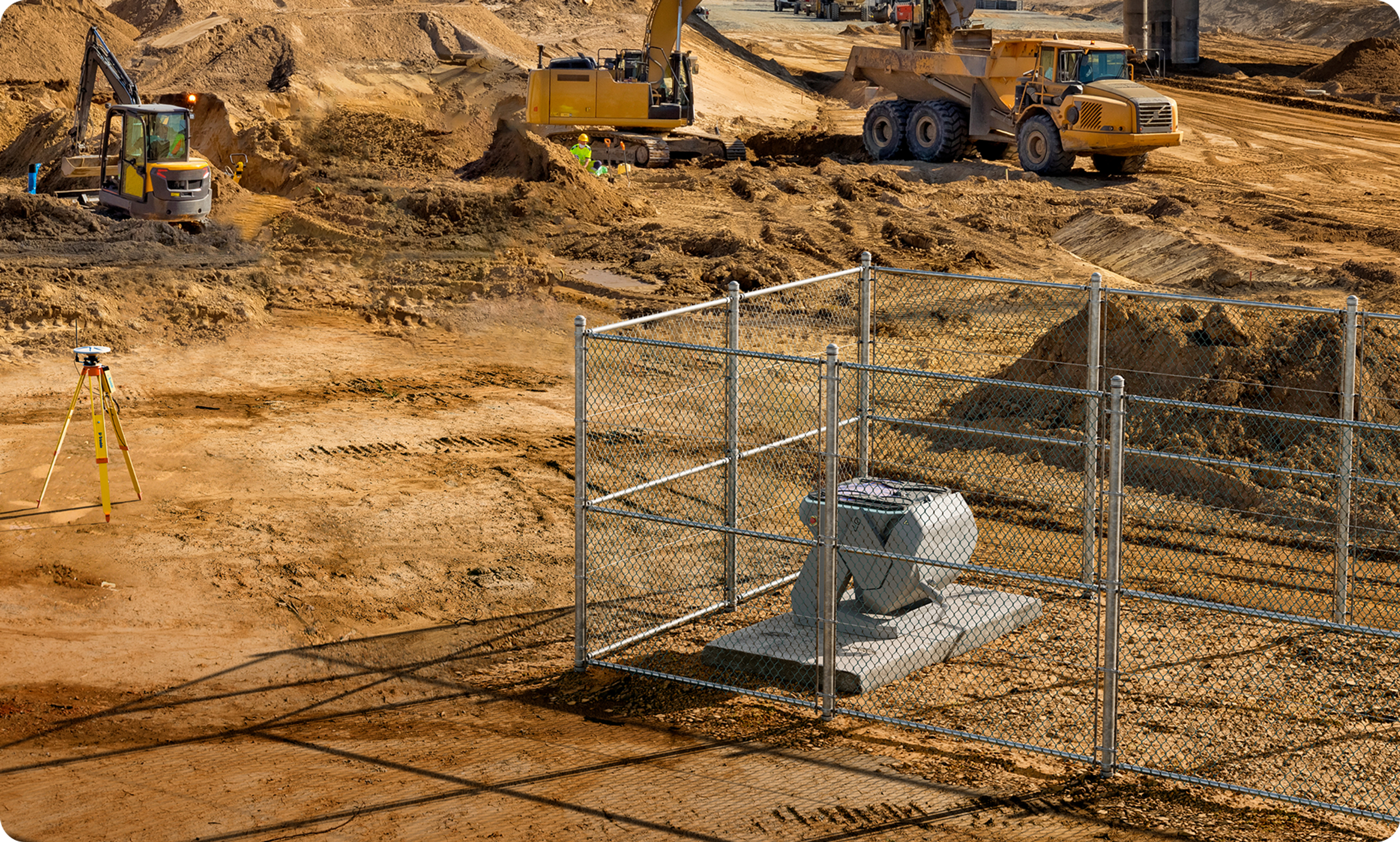 Skydio Dock at construction site for remote site progression mapping 