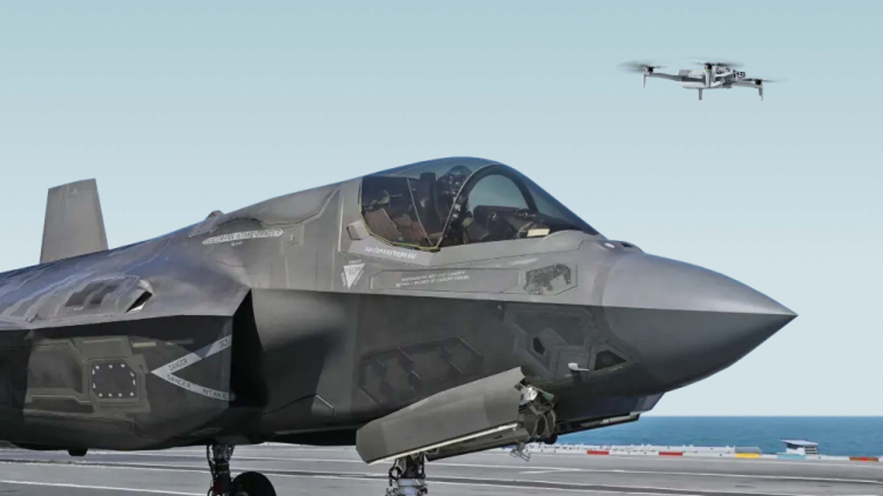 jet and drone