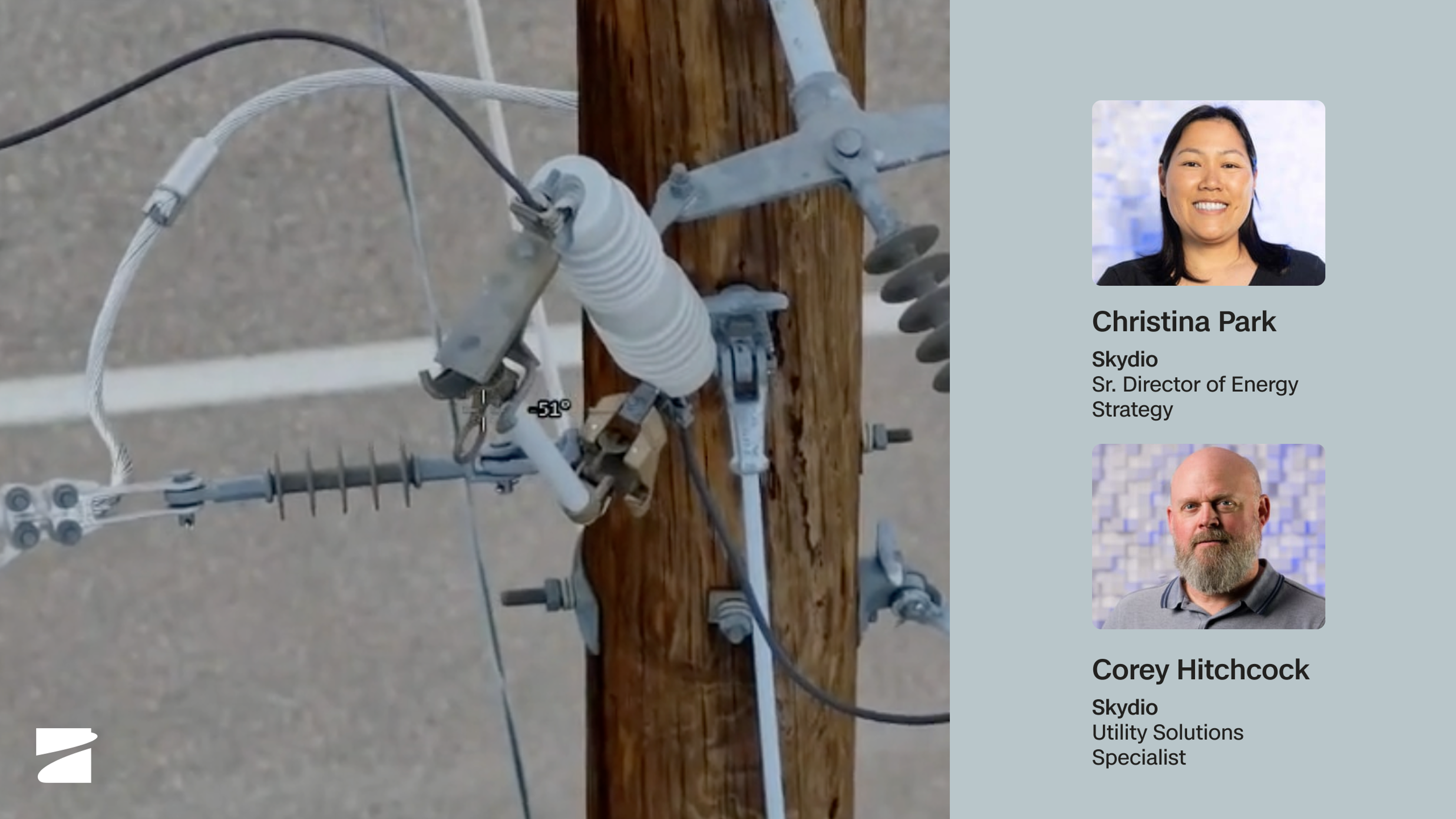 Cover image for webinar about using Skydio drones for utility asset inspection