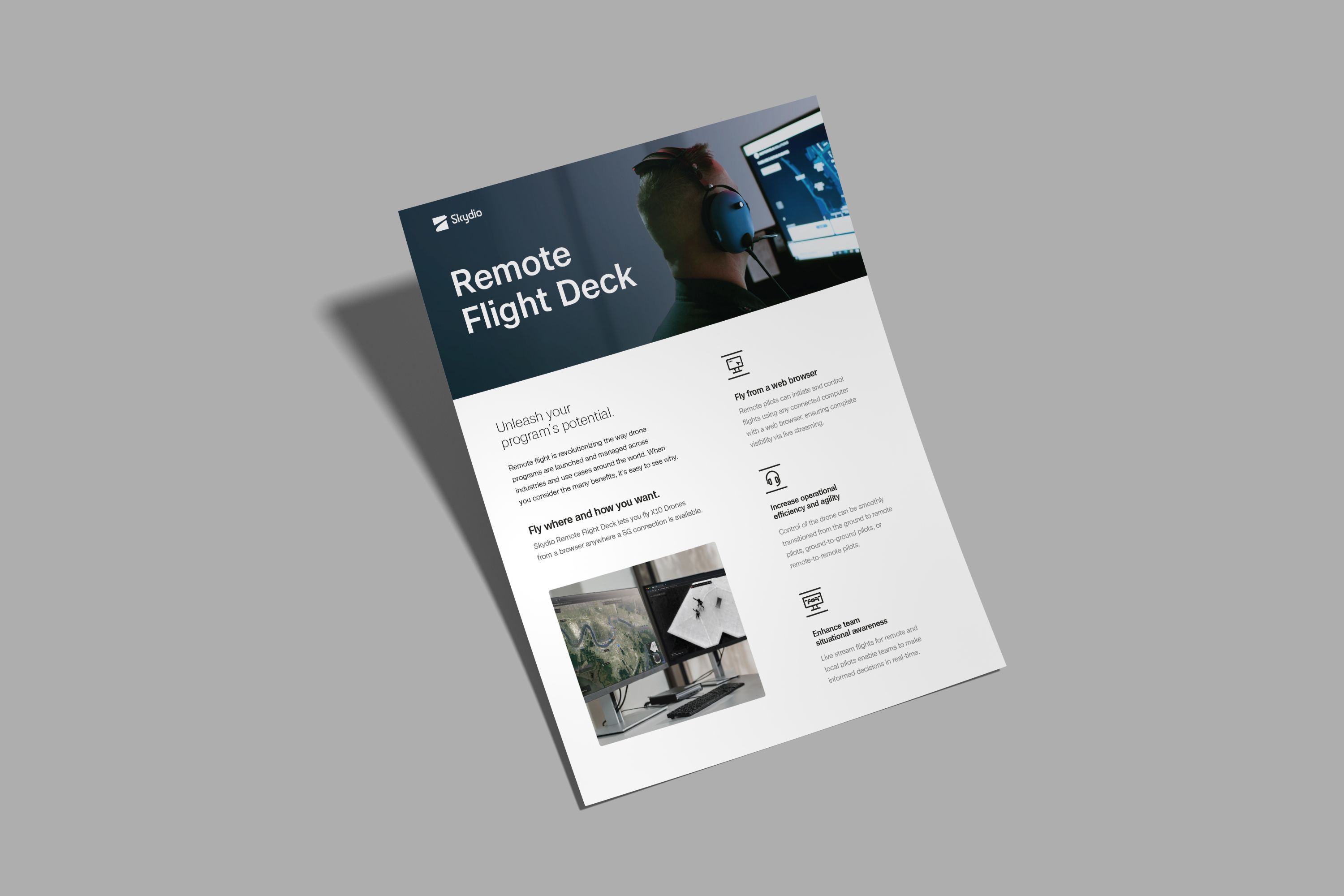 image of Skydio data sheet about Remote Flight Deck
