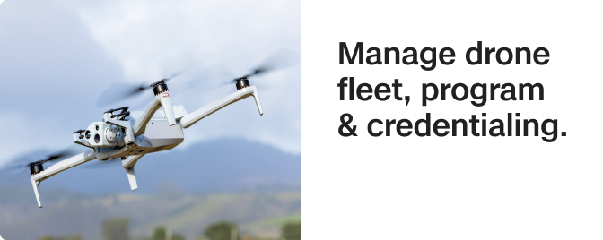 Skydio X10D drone in flight with hills in the background