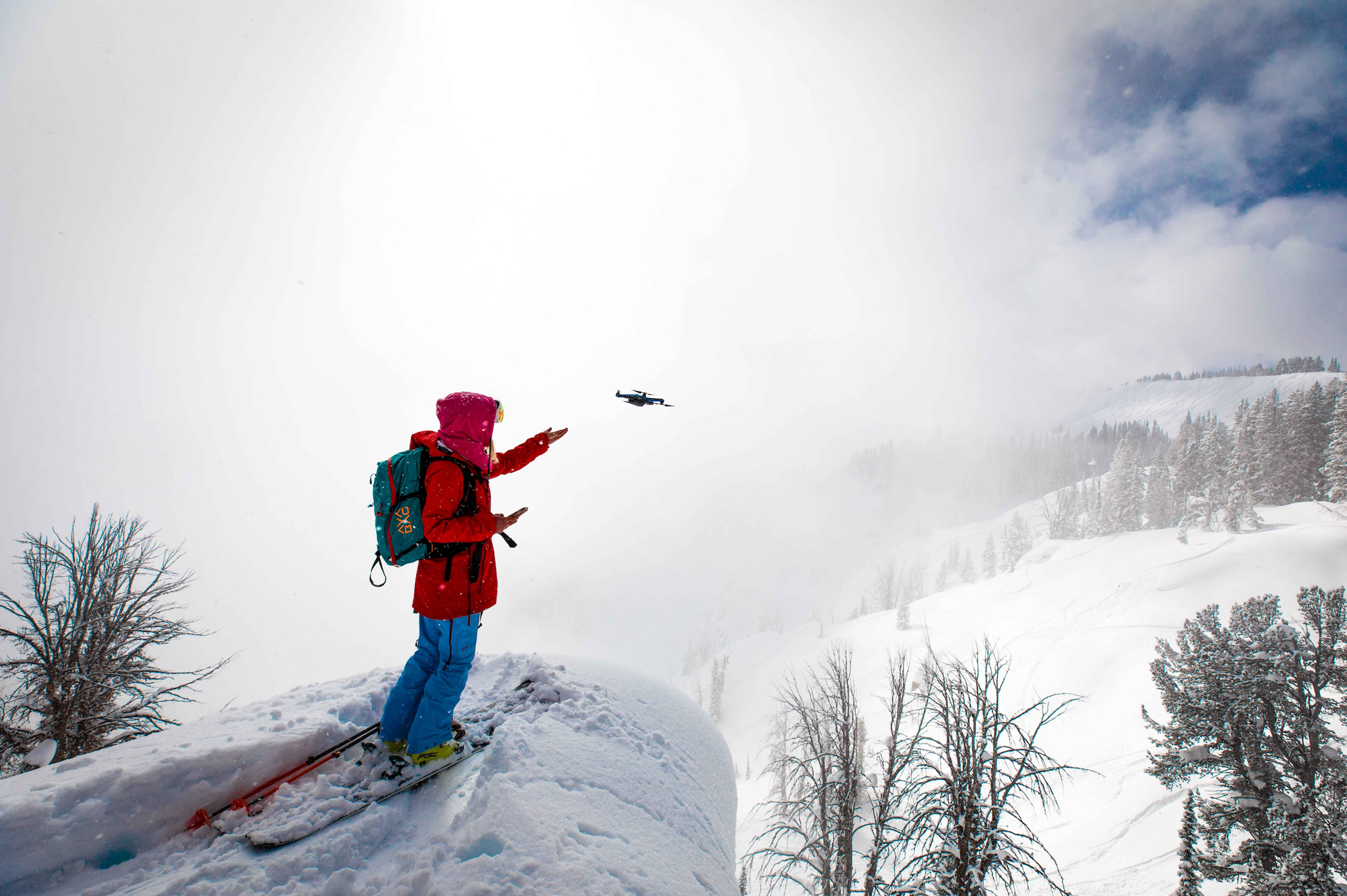 Lynsey Dyer launching Skydio 2