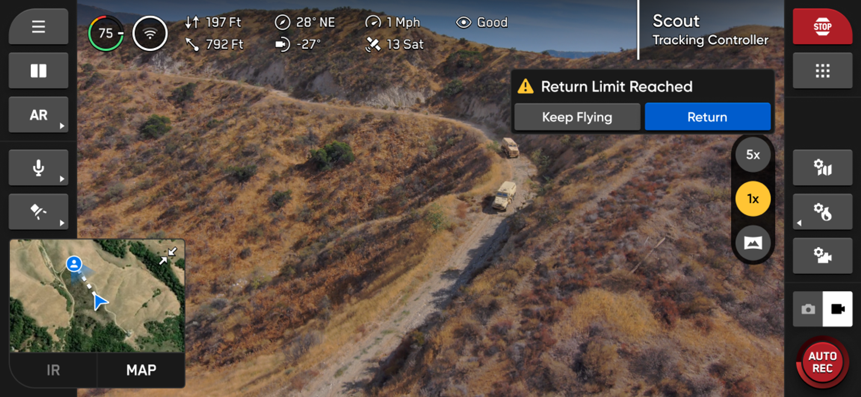 feed from Skydio drone using Scout feature 