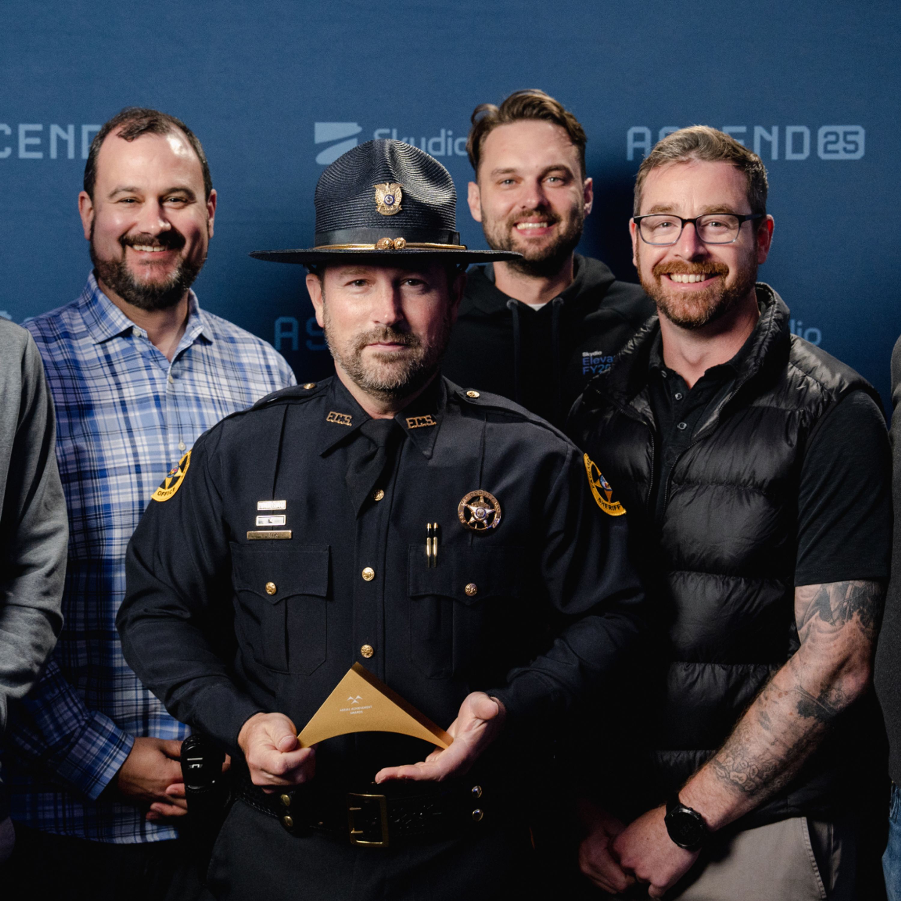 Person receiving Skydio award