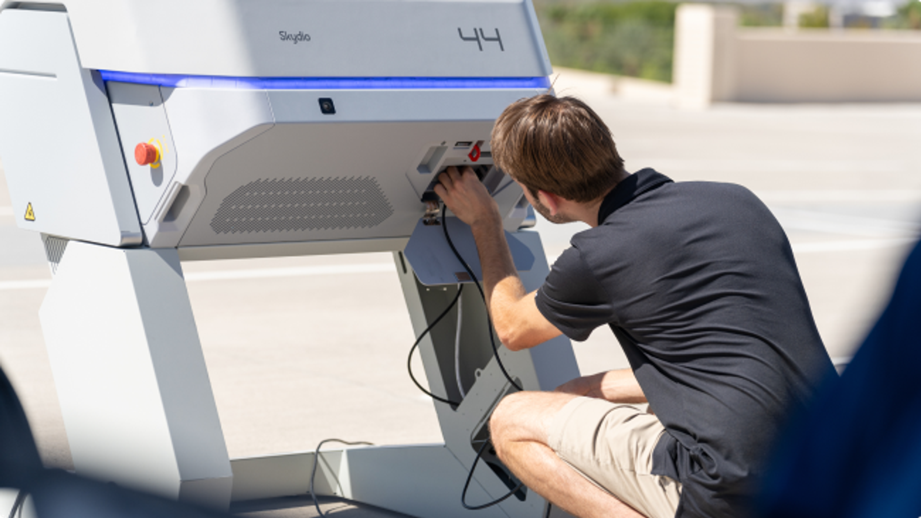 Skydio Dock for X10 being serviced by Skydio technician 