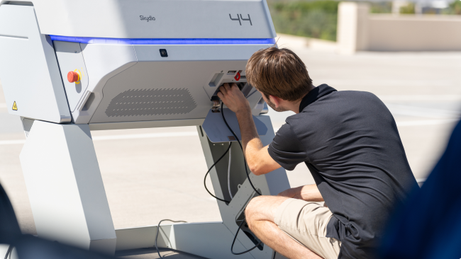 Skydio Dock for X10 being serviced by Skydio technician