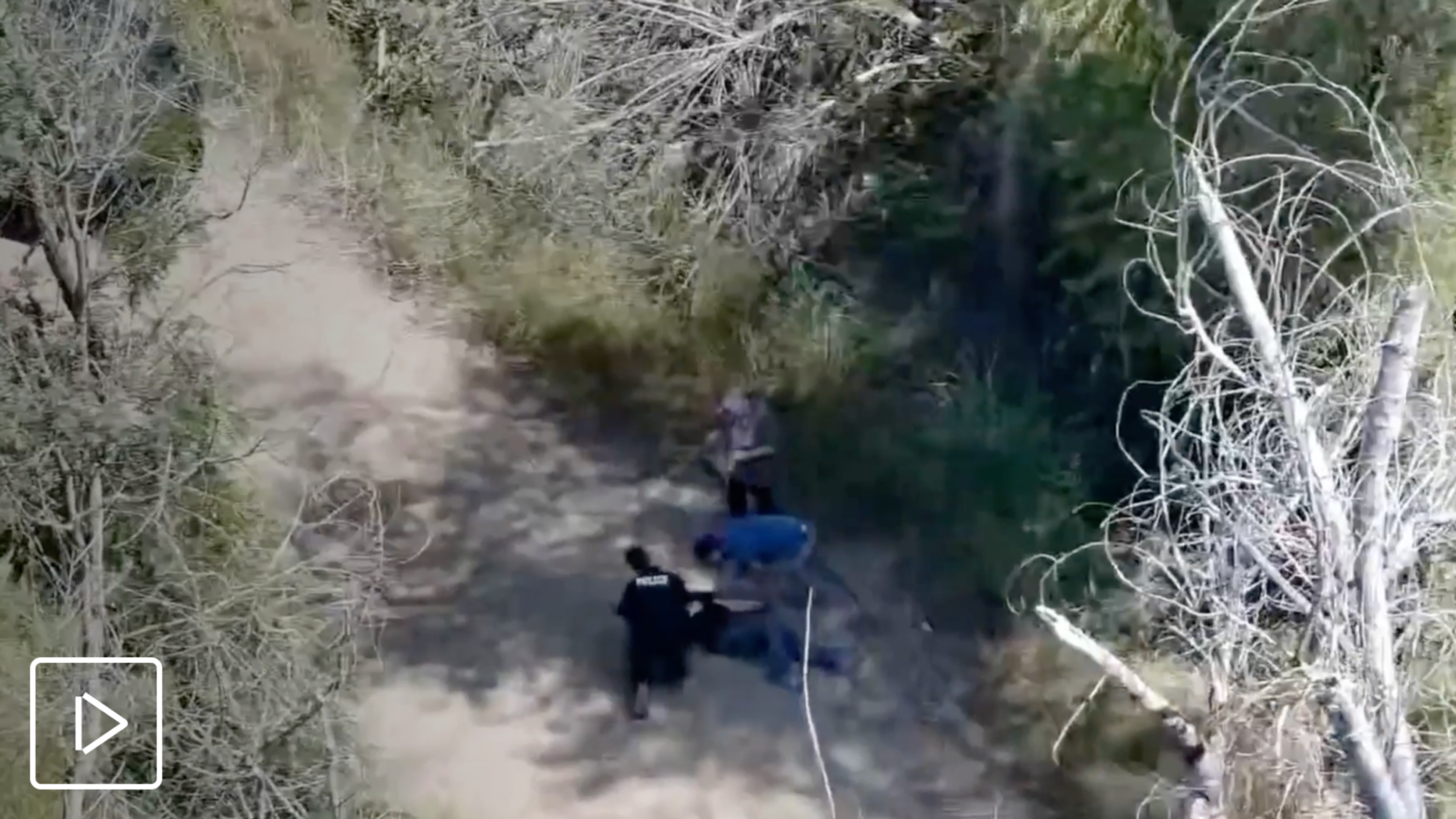 image from a Skydio drone of an injured hiker