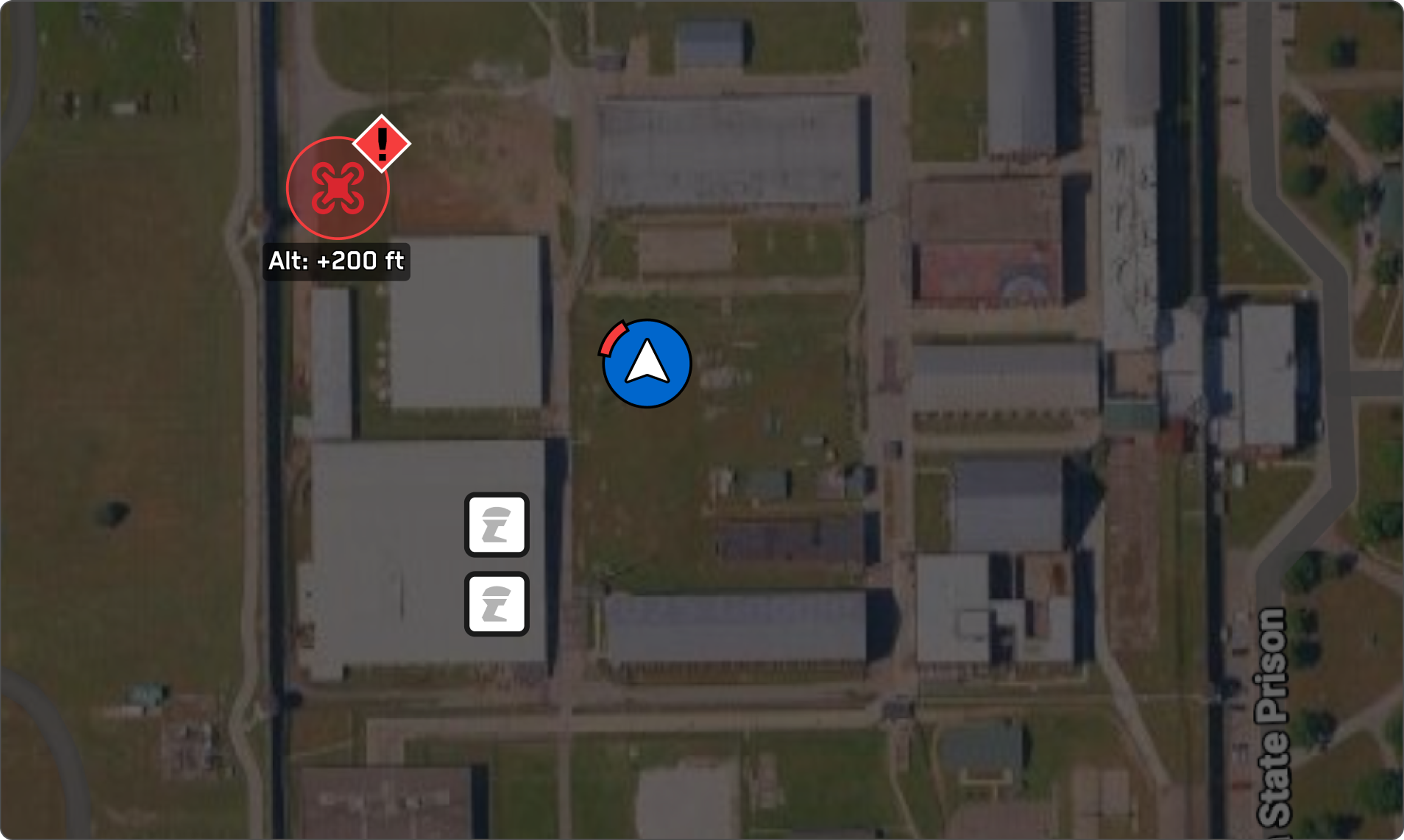 Unauthorized drone in airspace alert in Skydio Remote Ops mapview