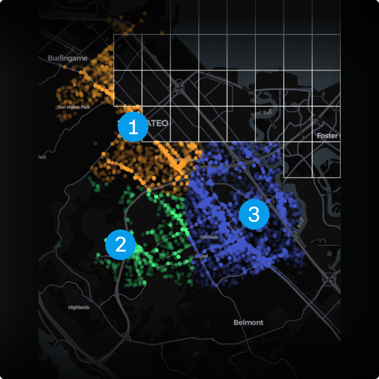 3 zones were determined based on study findings on the calls for service