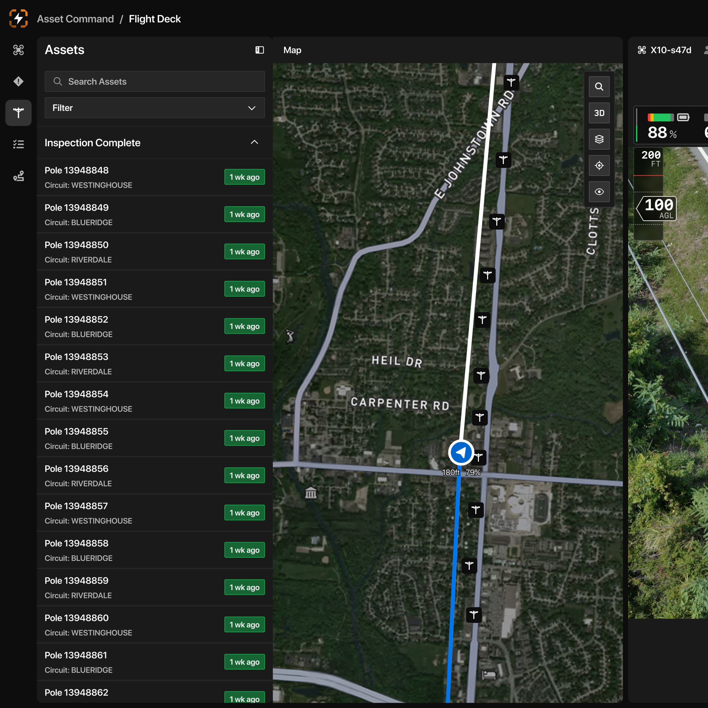 Skydio Asset command plan inspections around your asset records 