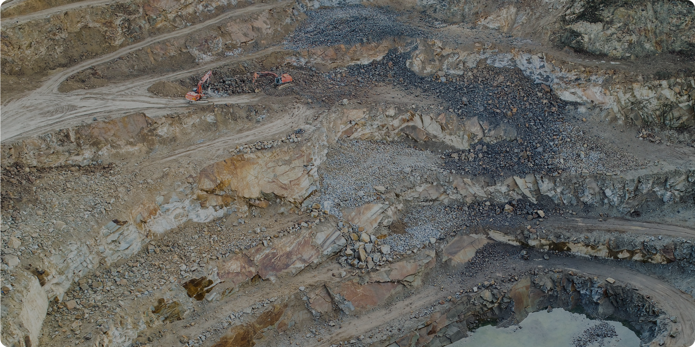 drone view of quarry site