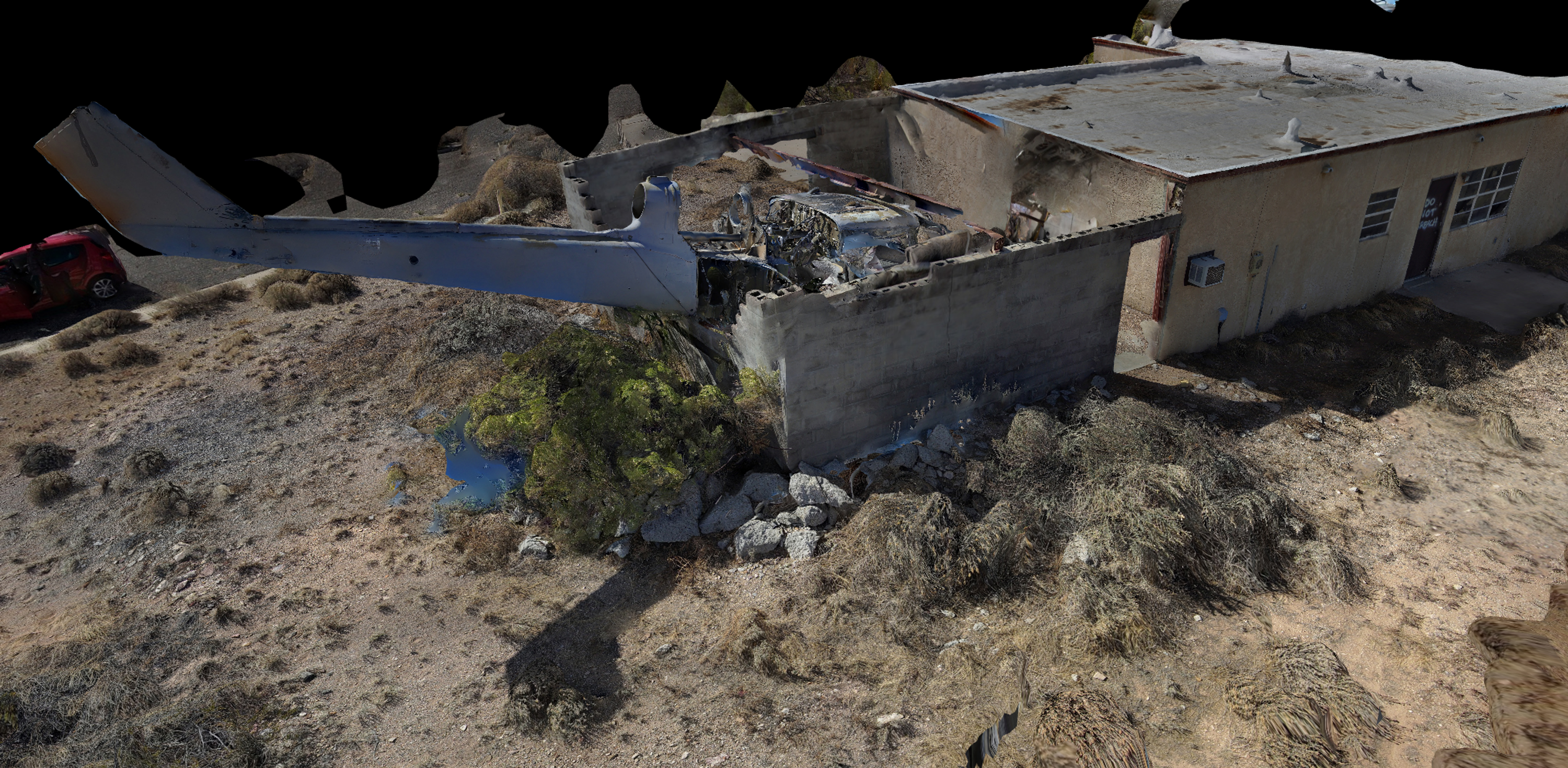 Mock Helicopter Crash Site 3D Model