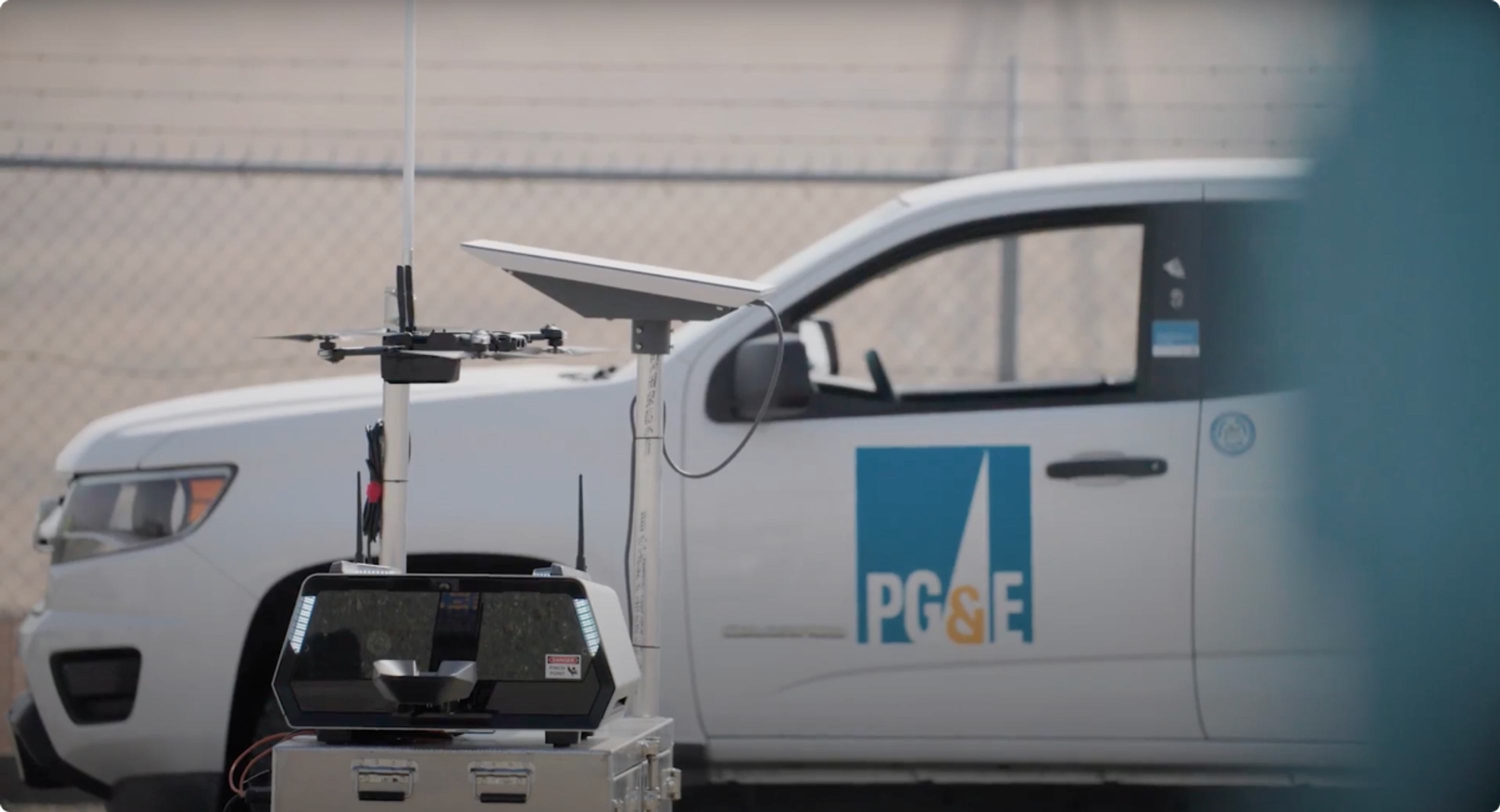  PG&E truck with Skydio utility asset inspection drone