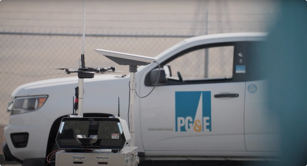 PG&E truck with Skydio utility asset inspection drone