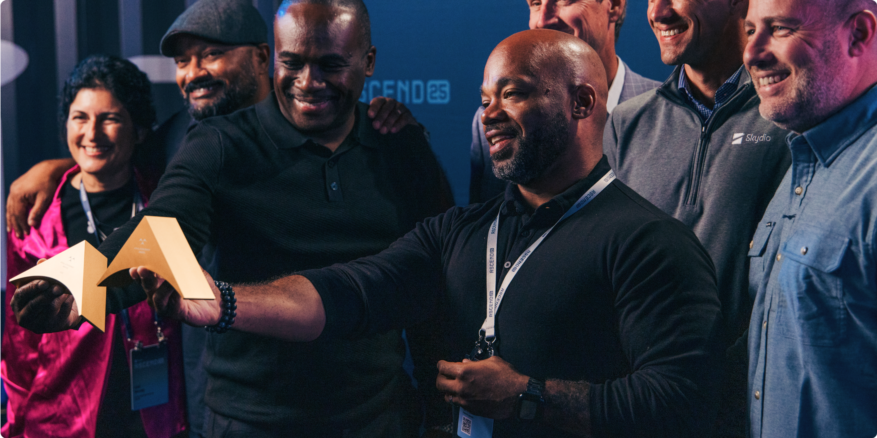 Skydio Aerial Achievement awards winners group excited about their win