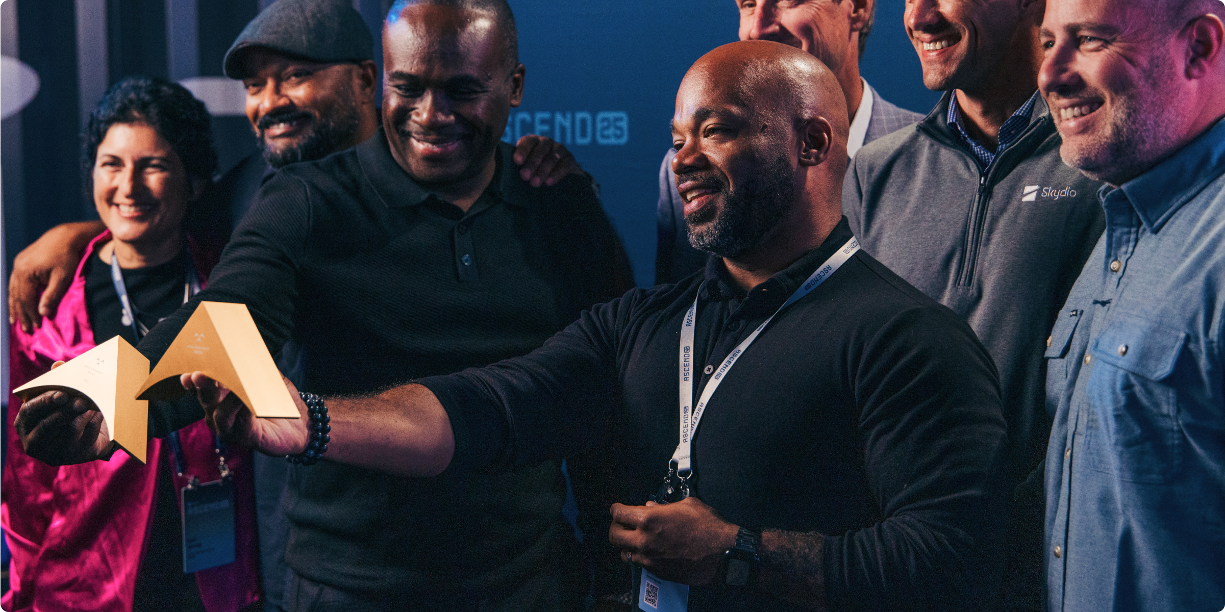 Skydio Aerial Achievement awards winners group excited about their win