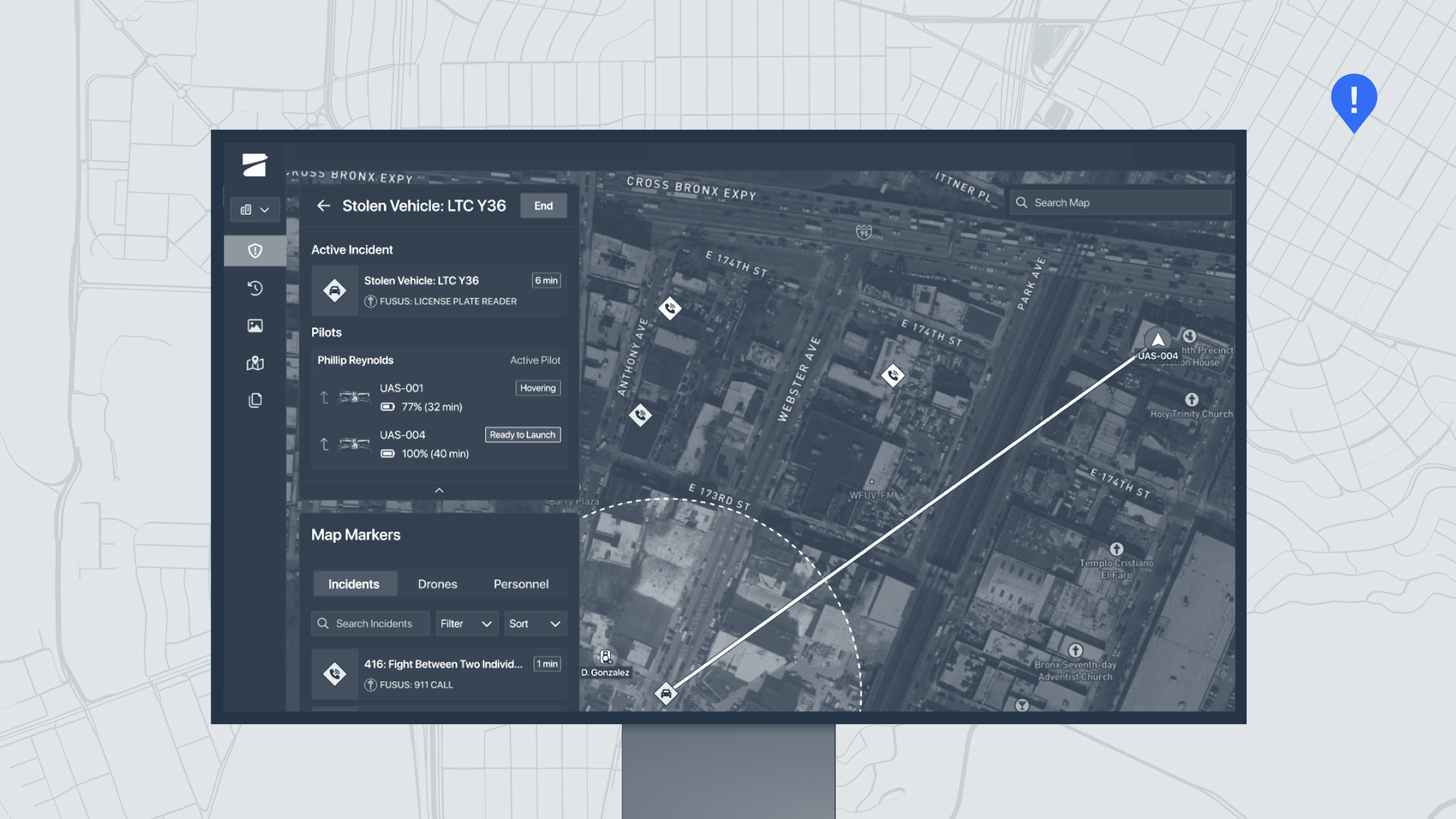 graphic of Skydio DFR Command software interace