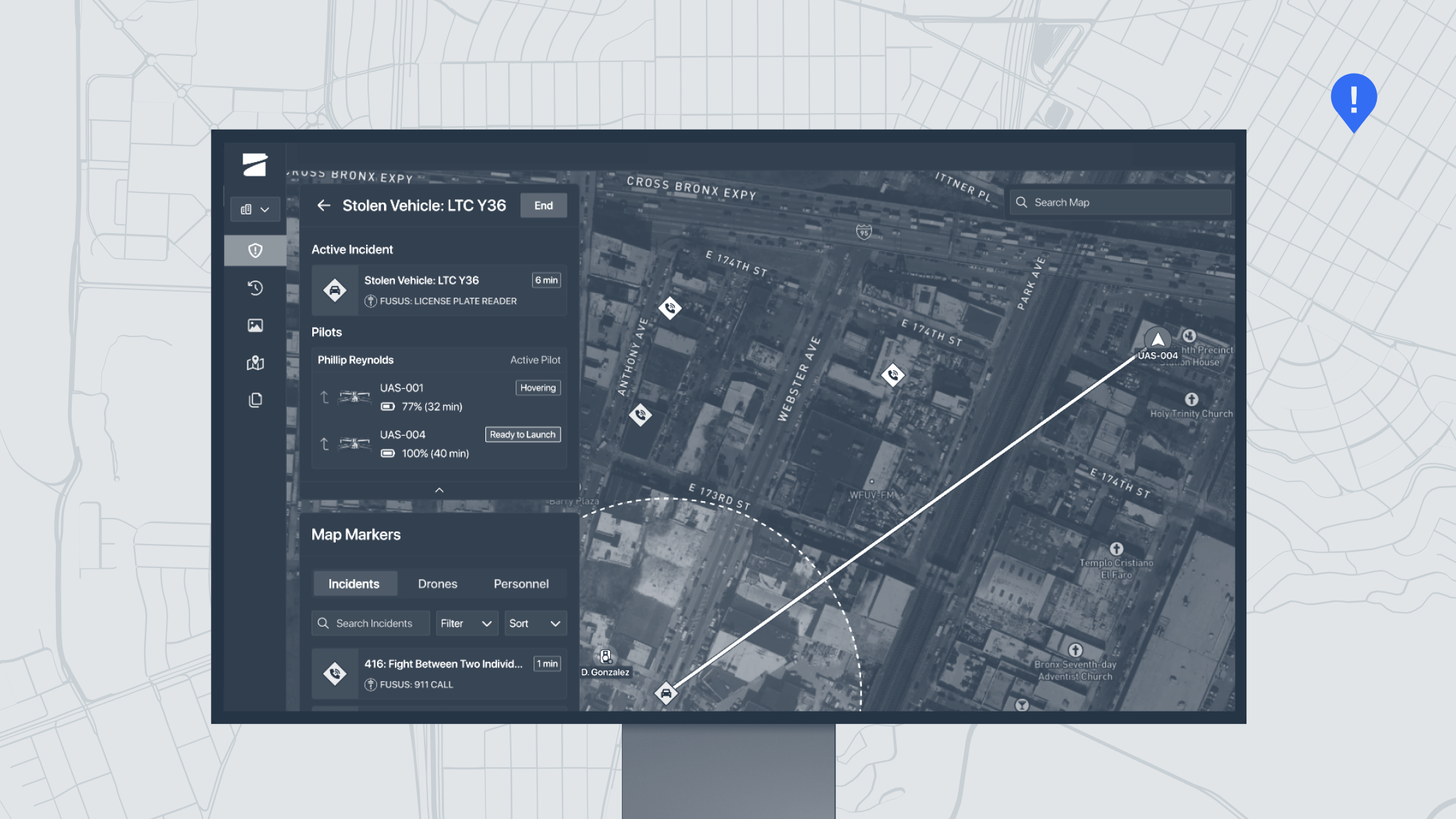 graphic of Skydio DFR Command software interace