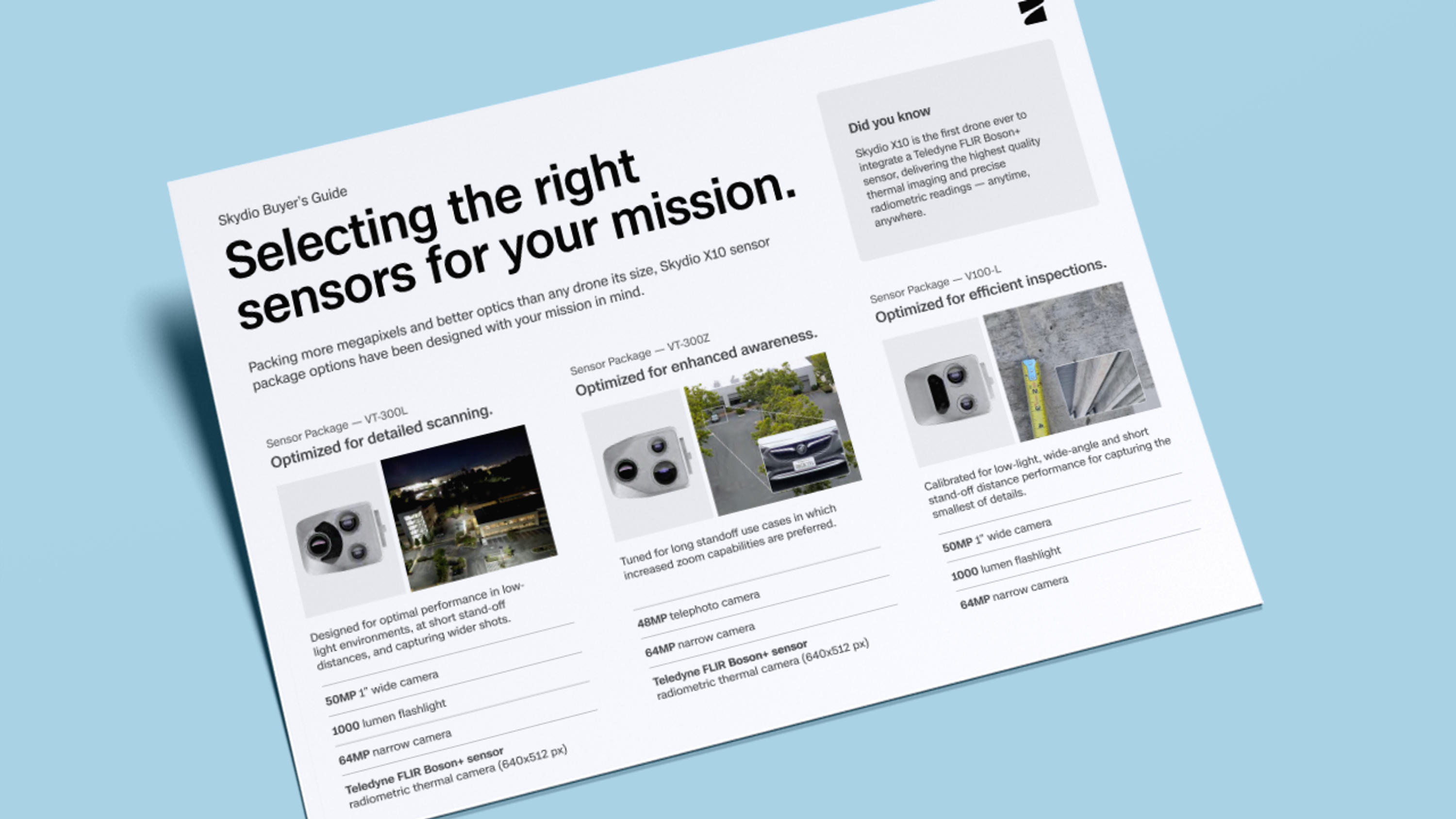 image on Skydio guide on selecting sensors
