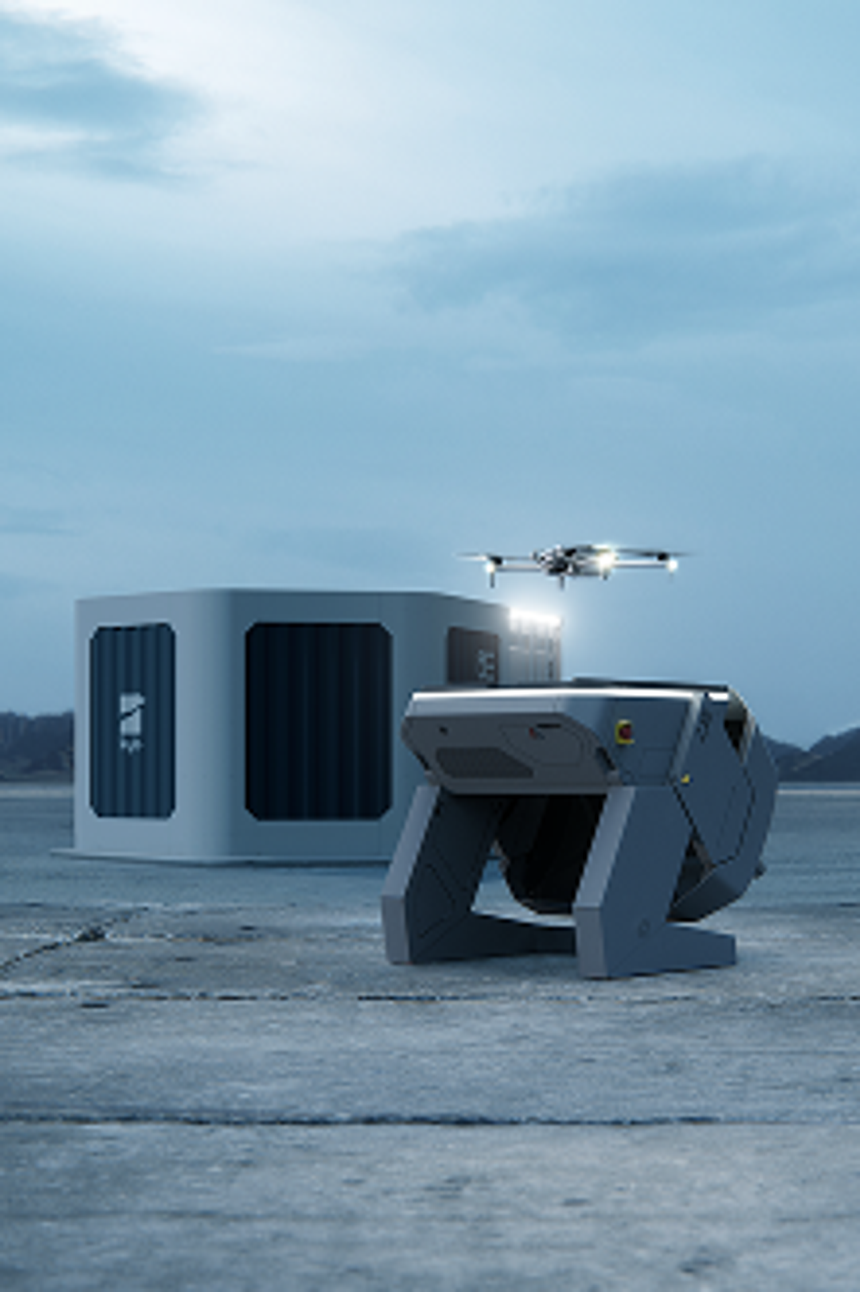 Skydio Dock for X10 installed on rooftop awaiting a drone launch 