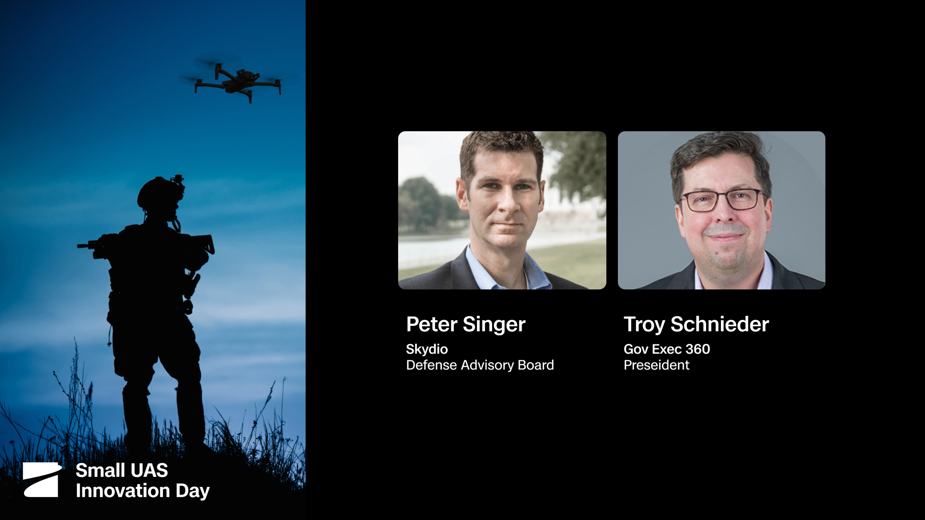 image to promote speakers at Skydio Small UAS Innovation Day